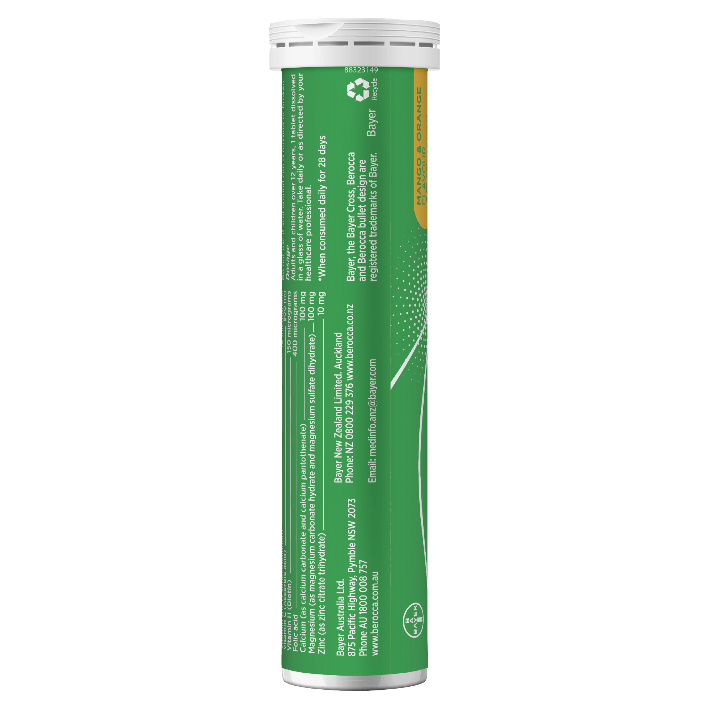 BEROCCA EFFERVESCENT MANGO AND ORANGE 30 TABLETS - Image 11