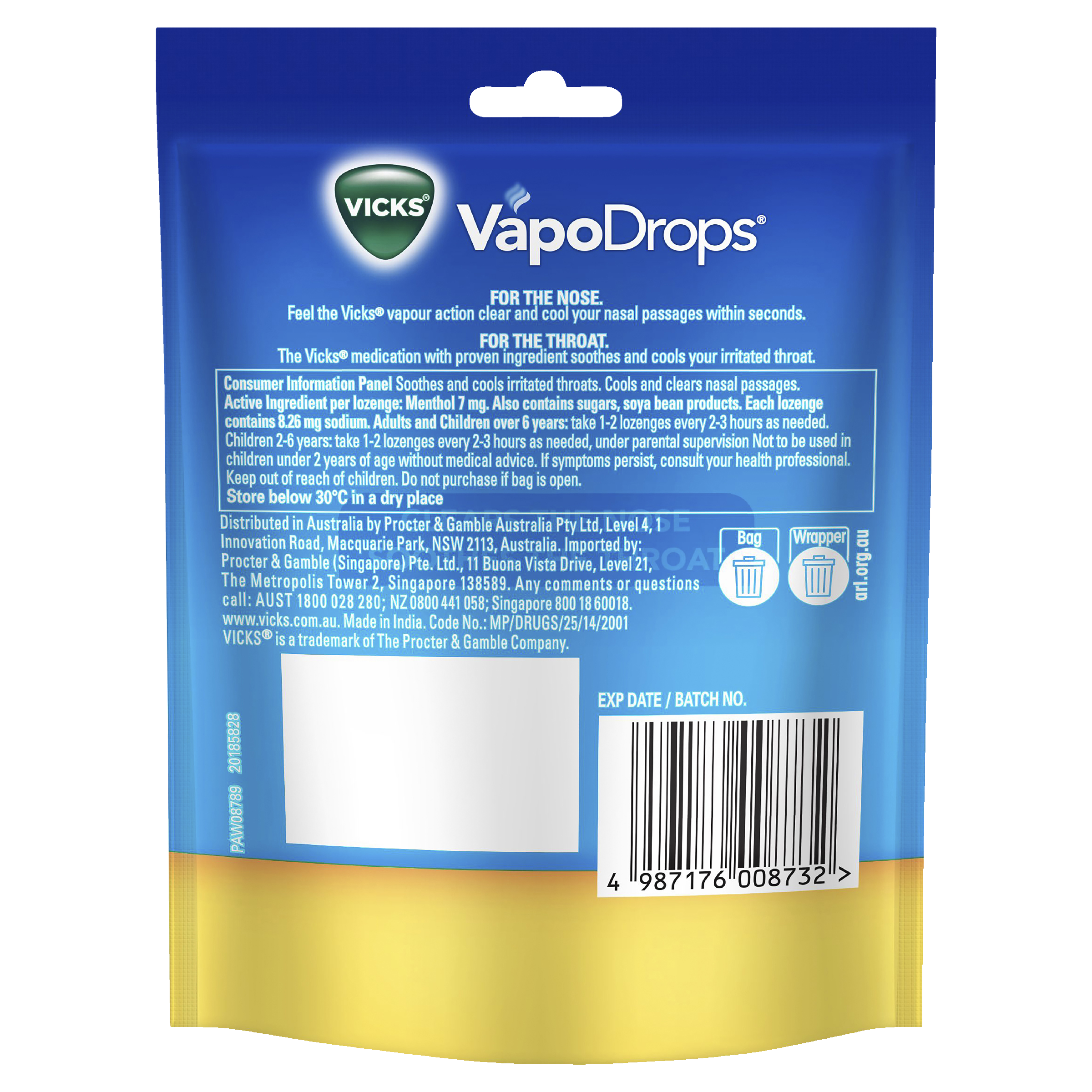 VICKS VAPODROPS BUTTER MENTHOL 24 PACK - Image 2