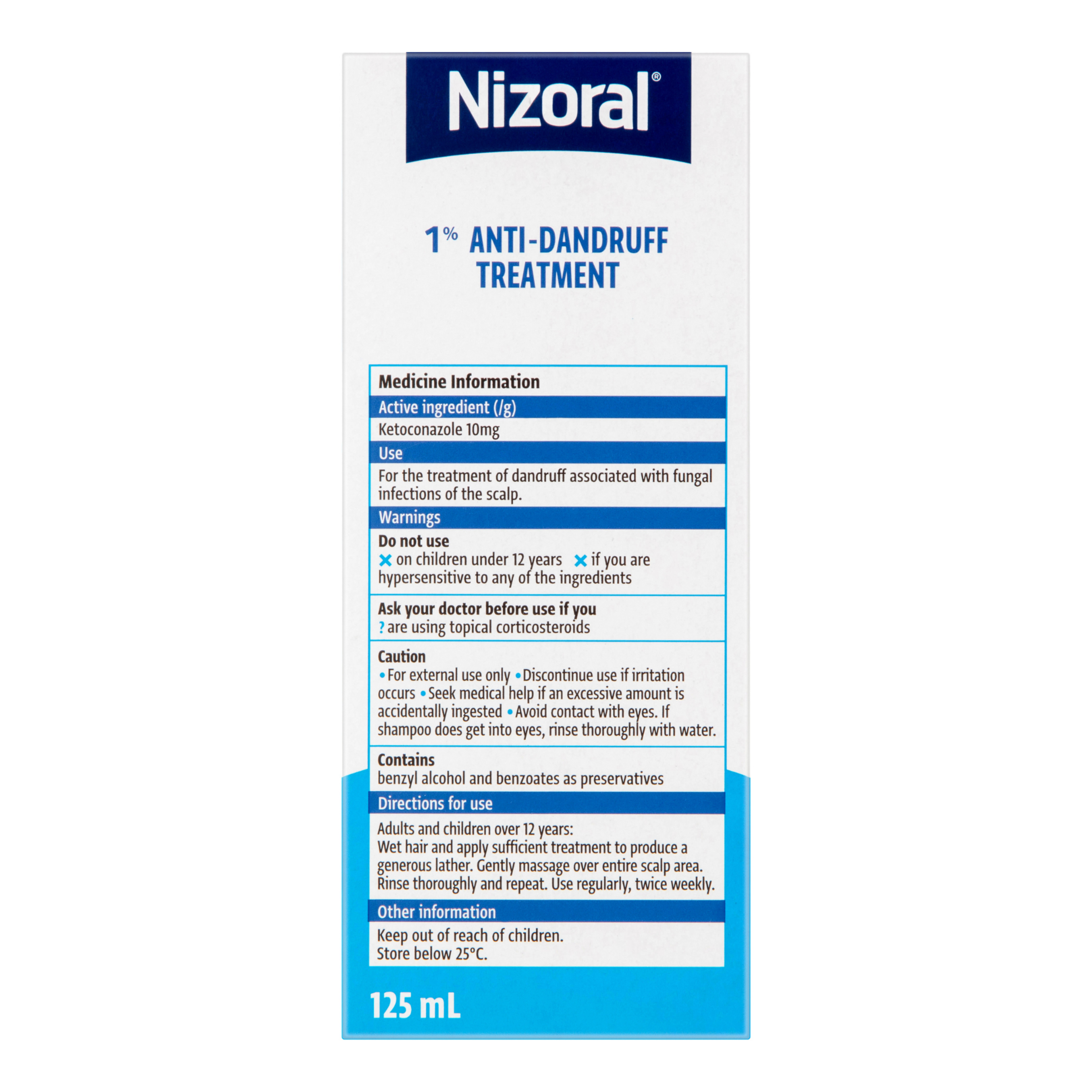 NIZORAL ANTI-DANDRUFF TREATMENT 1% 125ML - Image 4