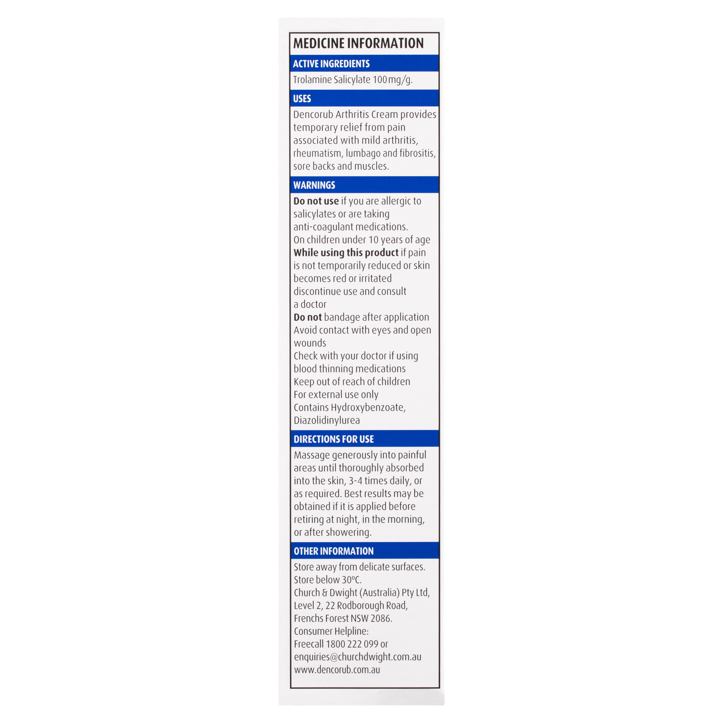 DENCORUB ARTHRITIS CREAM 100G - Image 5