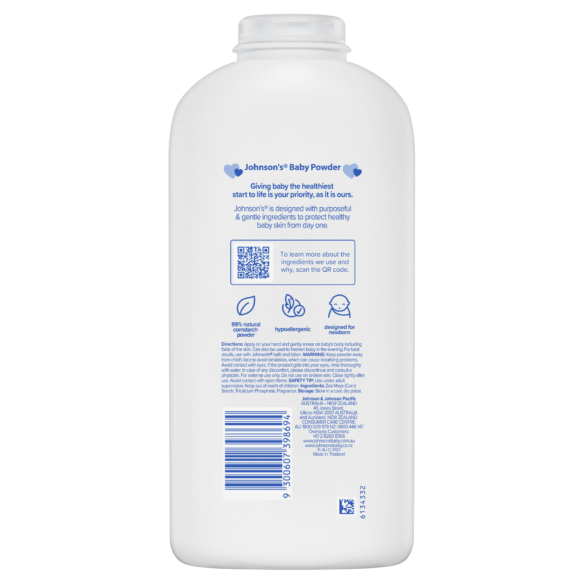 J&J BABY CORN STARCH POWDER 600G - Image 2