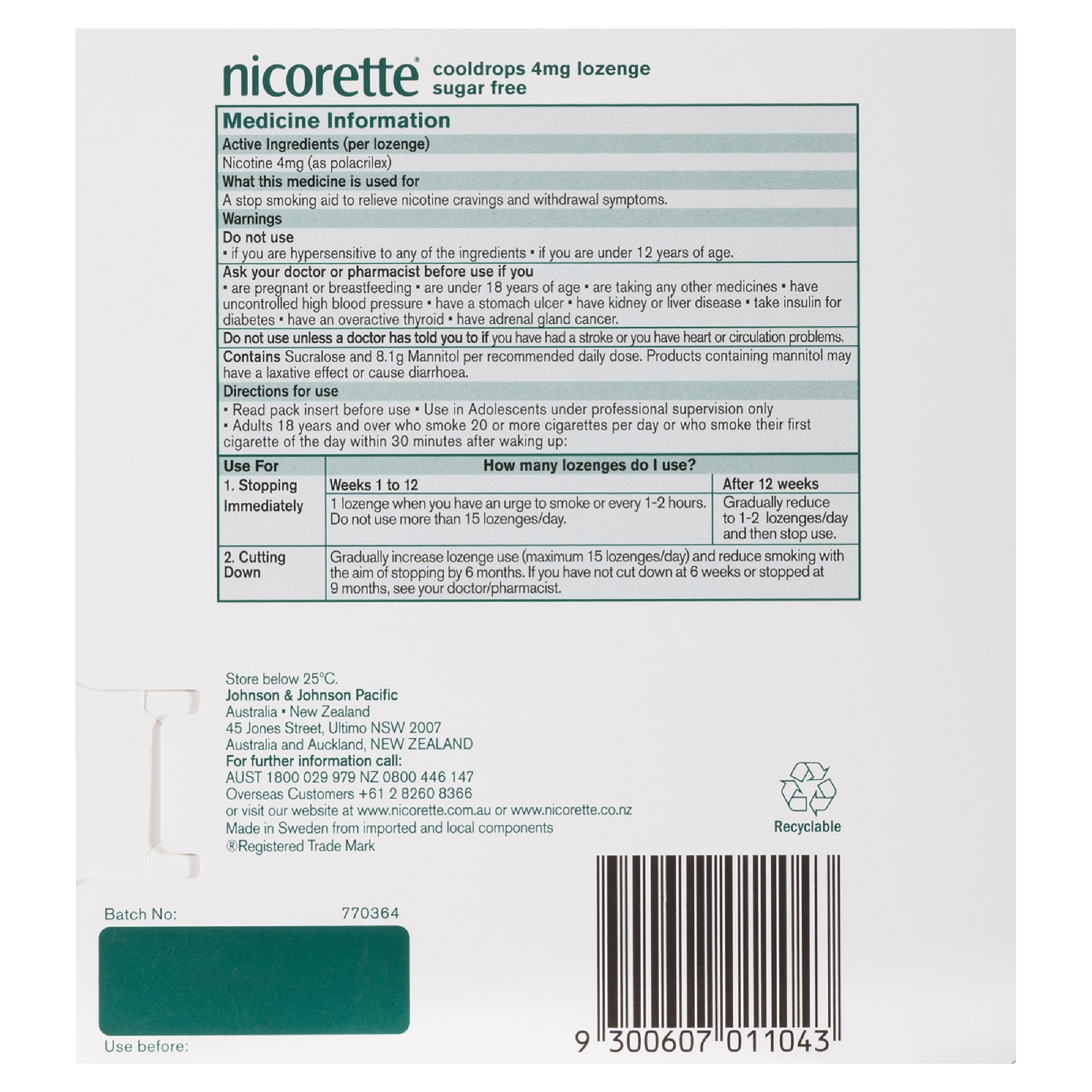 NICORETTE COOL DROPS 4MG 80 LOZENGES - Image 2