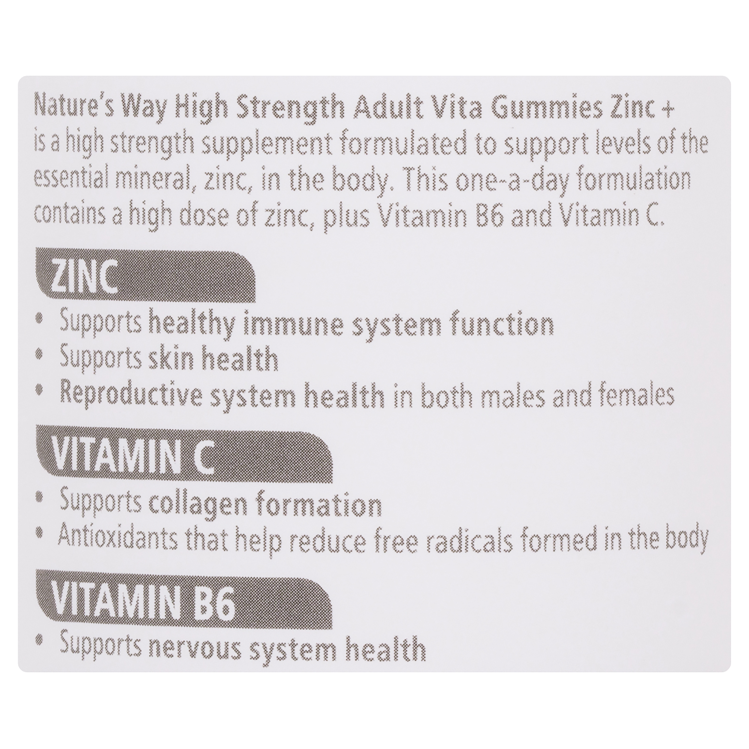 NATURES WAY HIGH STRENGTH ZINC + GUMMIES 60 - Image 6