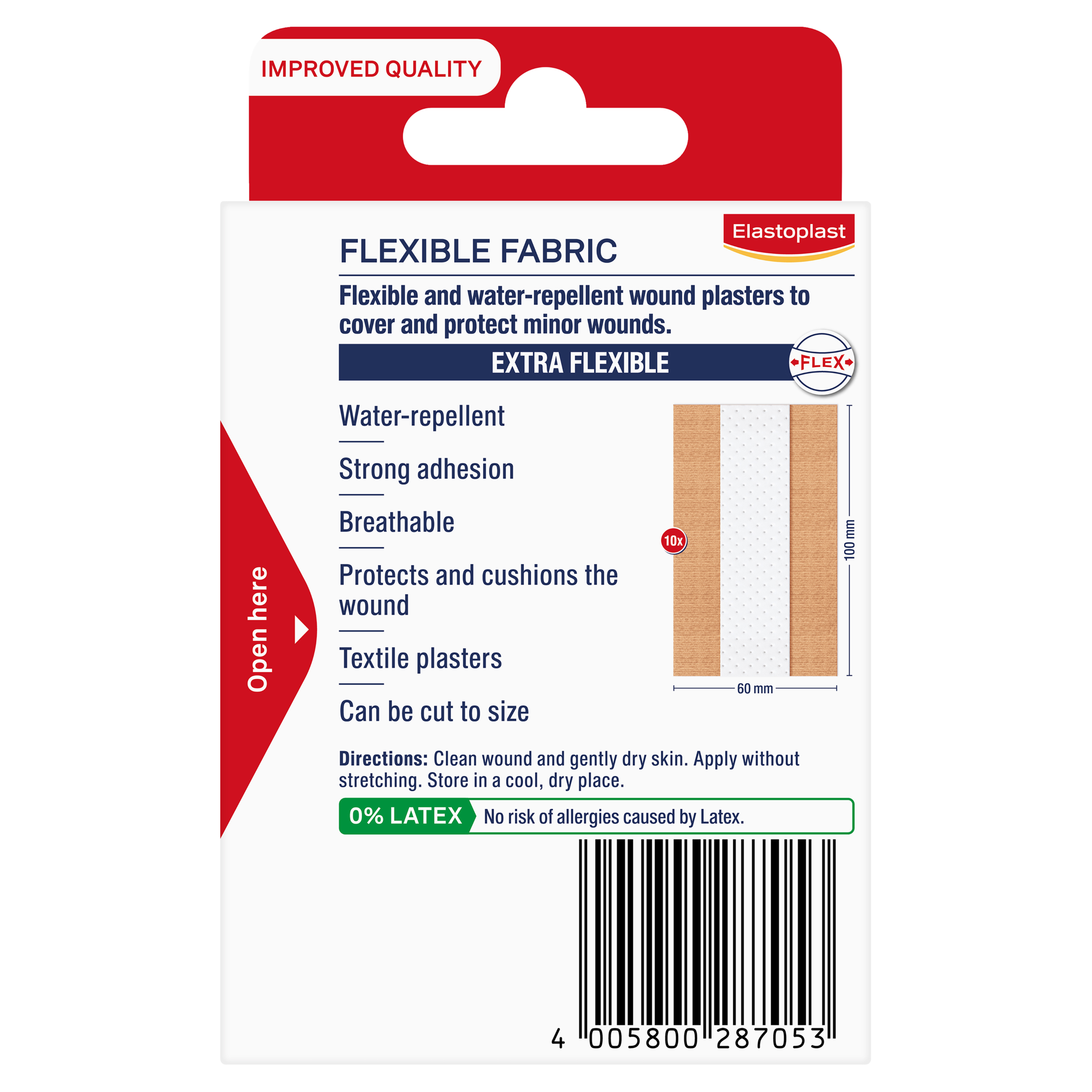 ELASTOPLAST FLEXIBLE FABRIC DRESSING 1M X 6CM - Image 2
