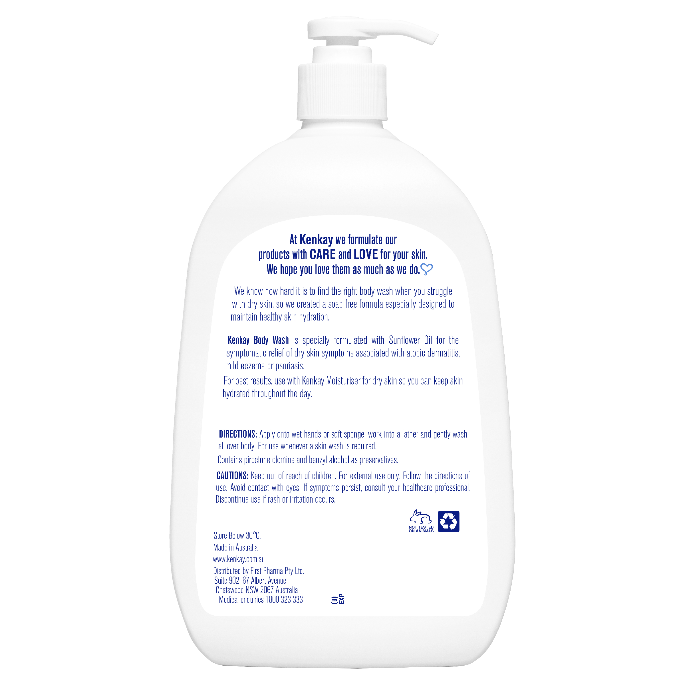 KENKAY DRY SKIN BODY WASH PUMP 1 LITRE - Image 2