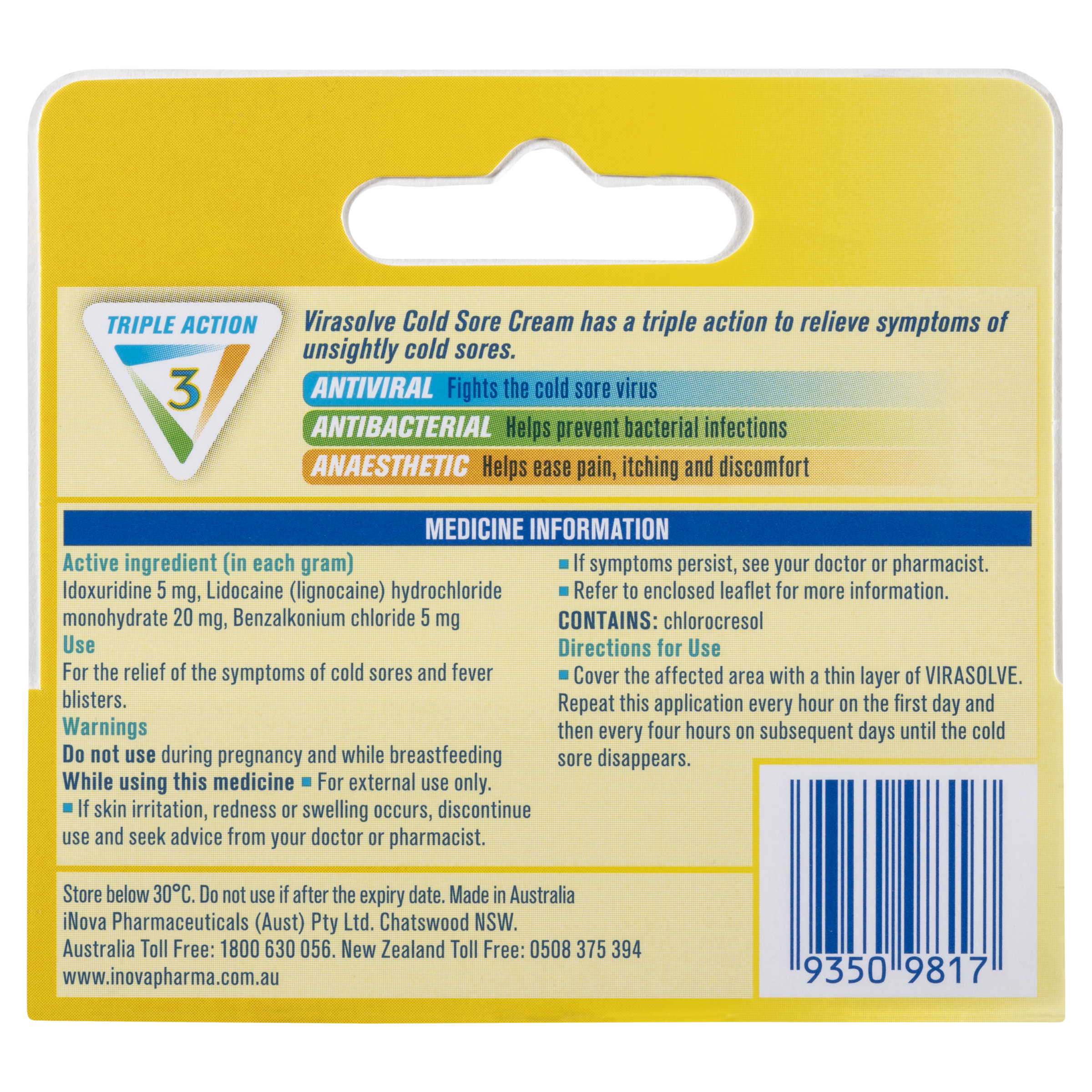 VIRASOLVE COLD SORE CREAM 5G - Image 4