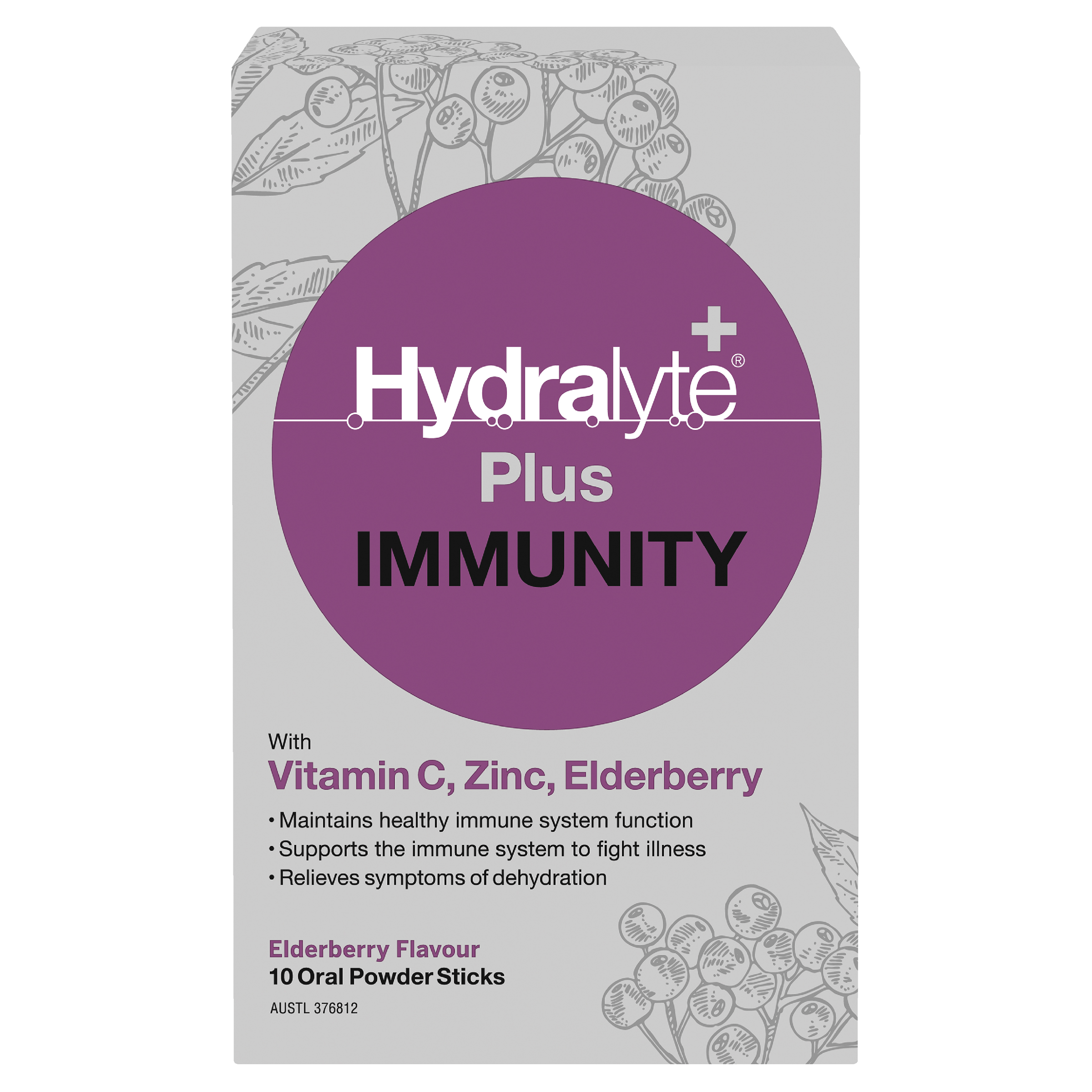 HYDRALYTE PLUS IMMUNITY ELDERBERRY SACHETS 10 PACK - Image 2