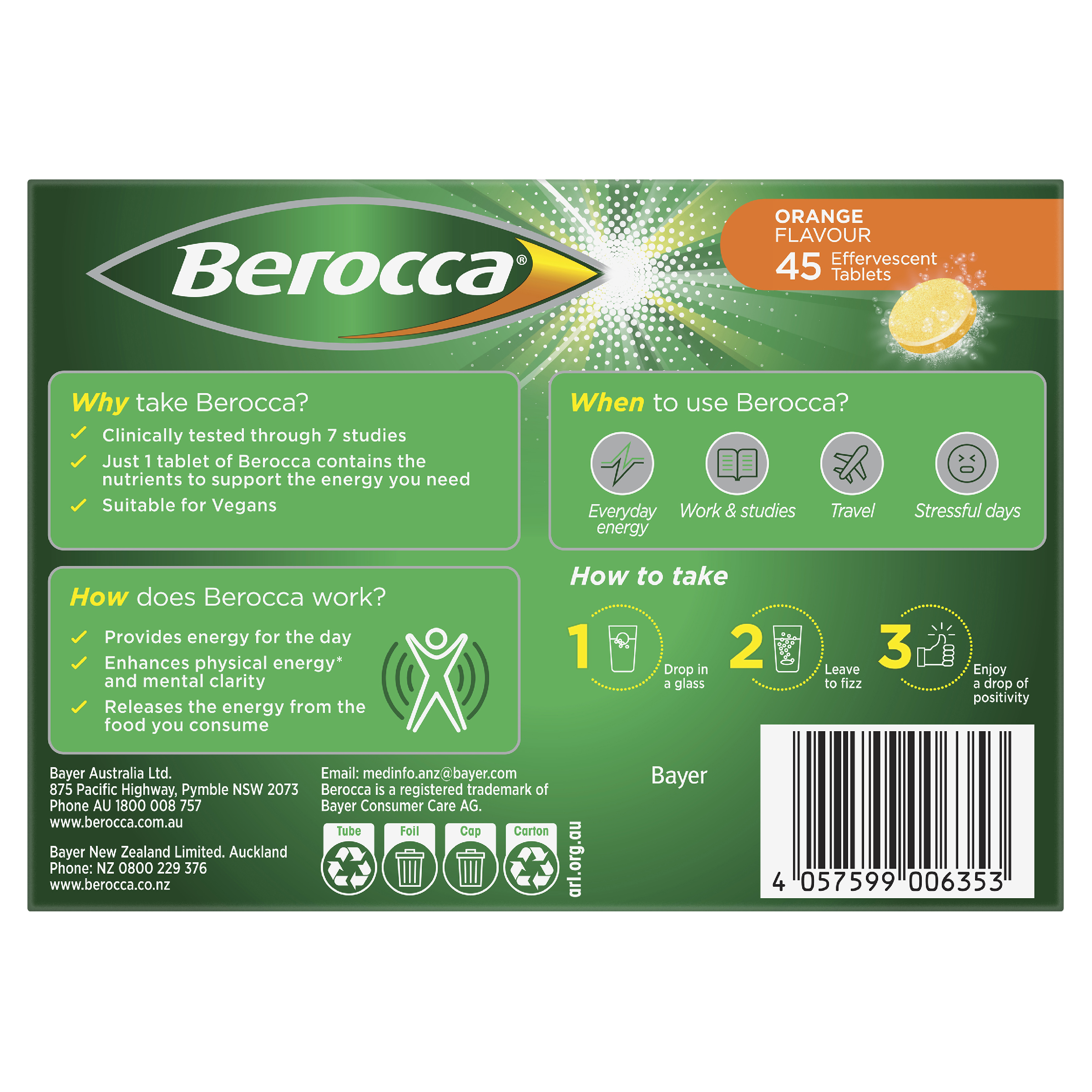 BEROCCA ORANGE 45 EFFERVESCENT TABLETS - Image 4
