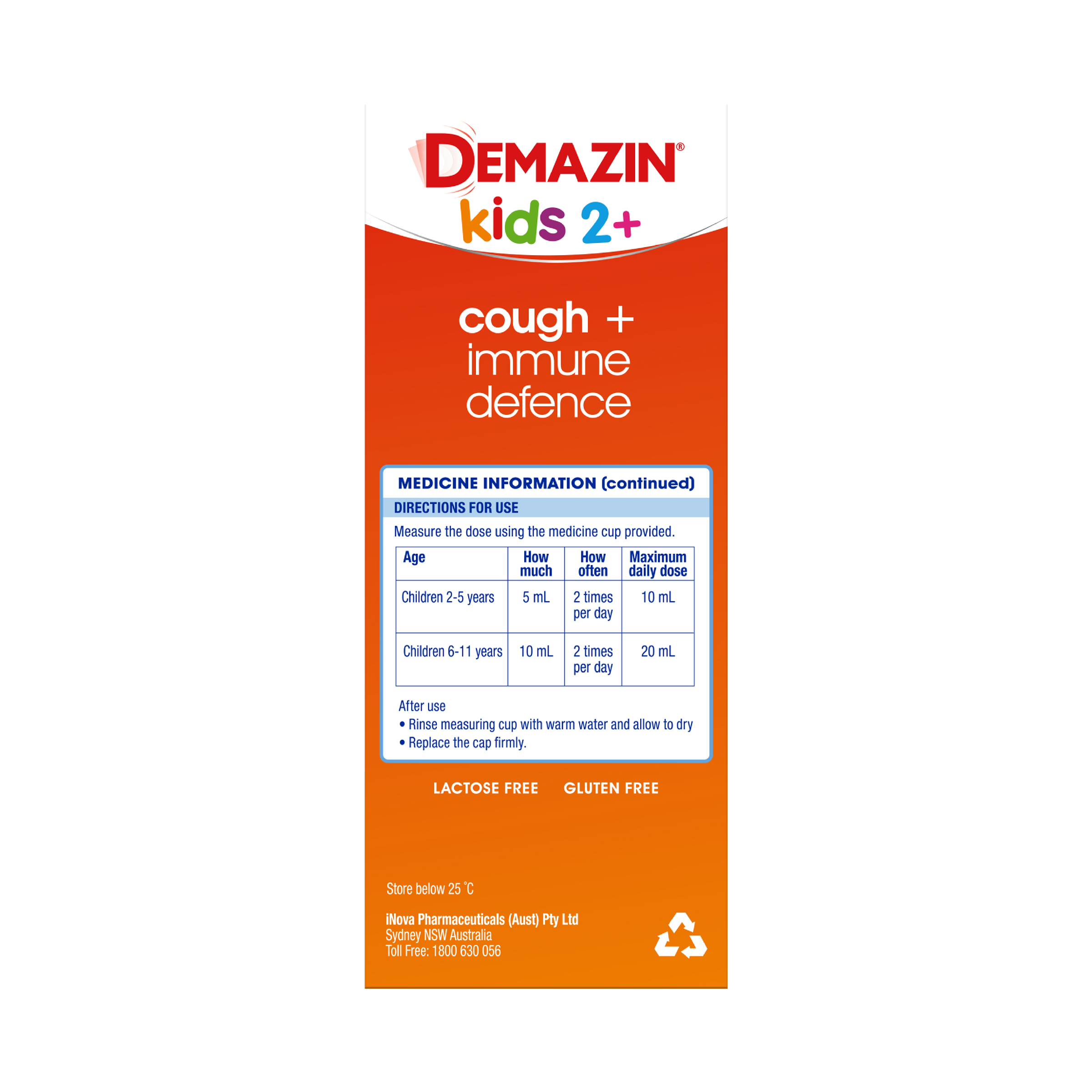 DEMAZIN KIDS COUGH + IMMUNE DEFENCE SYRUP 200ML - Image 3