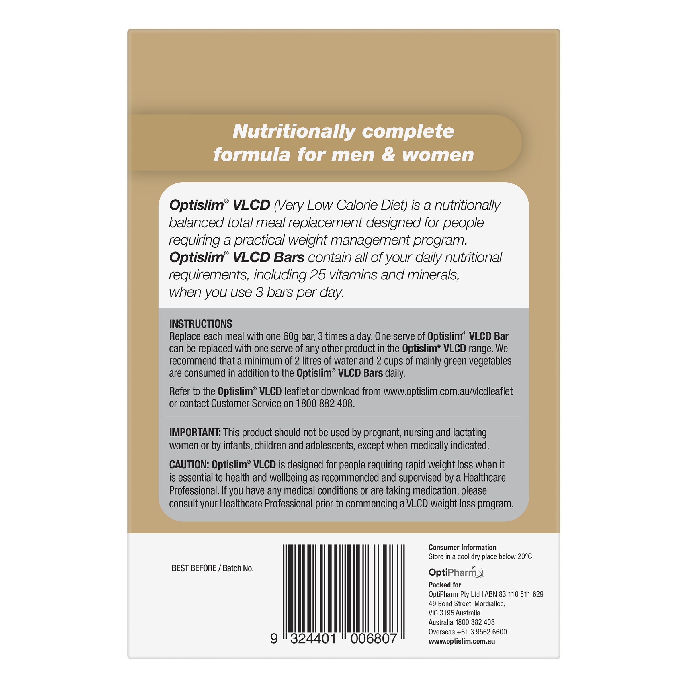 OPTISLIM VLCD BAR CAPPUCINO CRUNCH 60G 5 PACK - Image 4