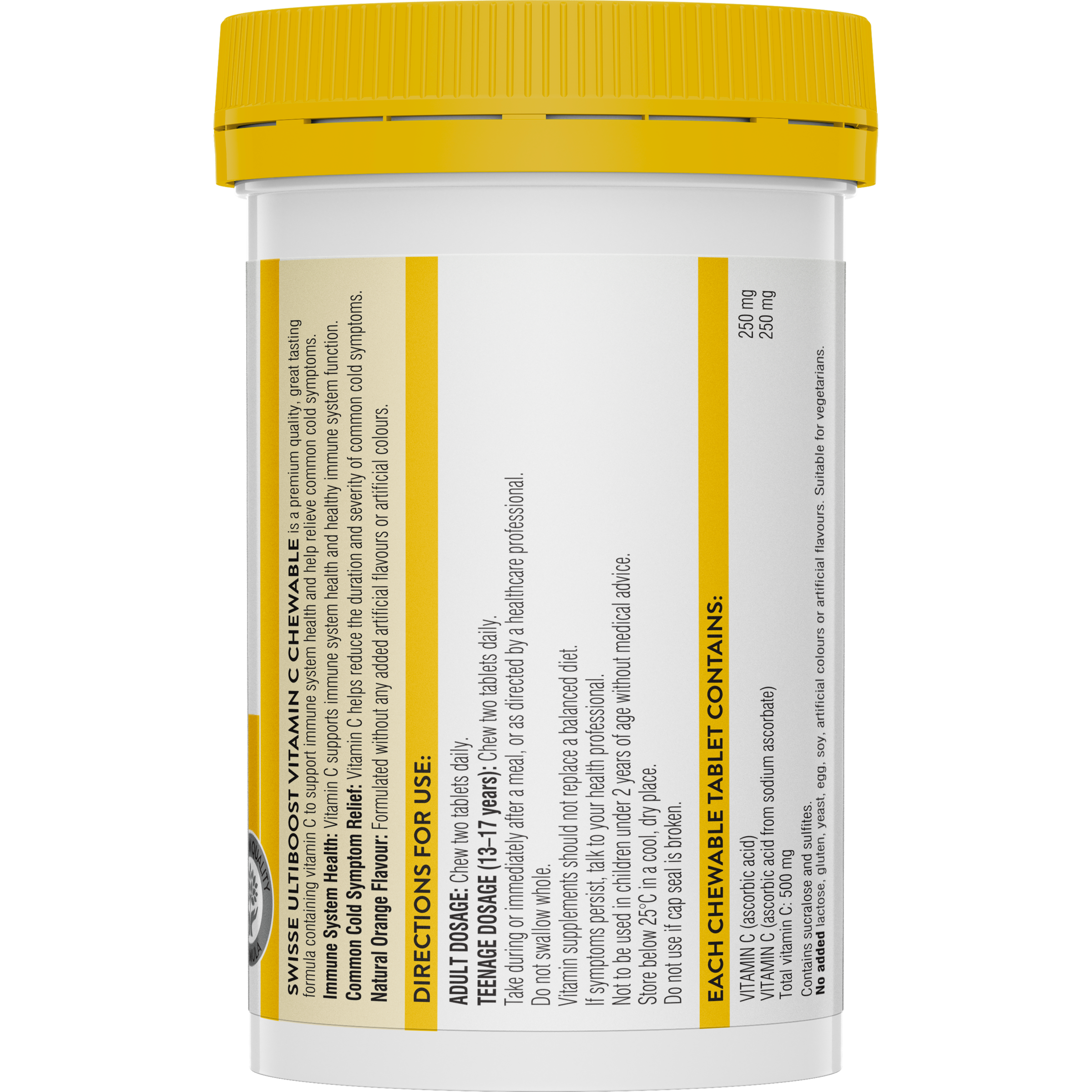 SWISSE ULTIBOOST VITAMIN C CHEWABLE 110 TABLETS - Image 2