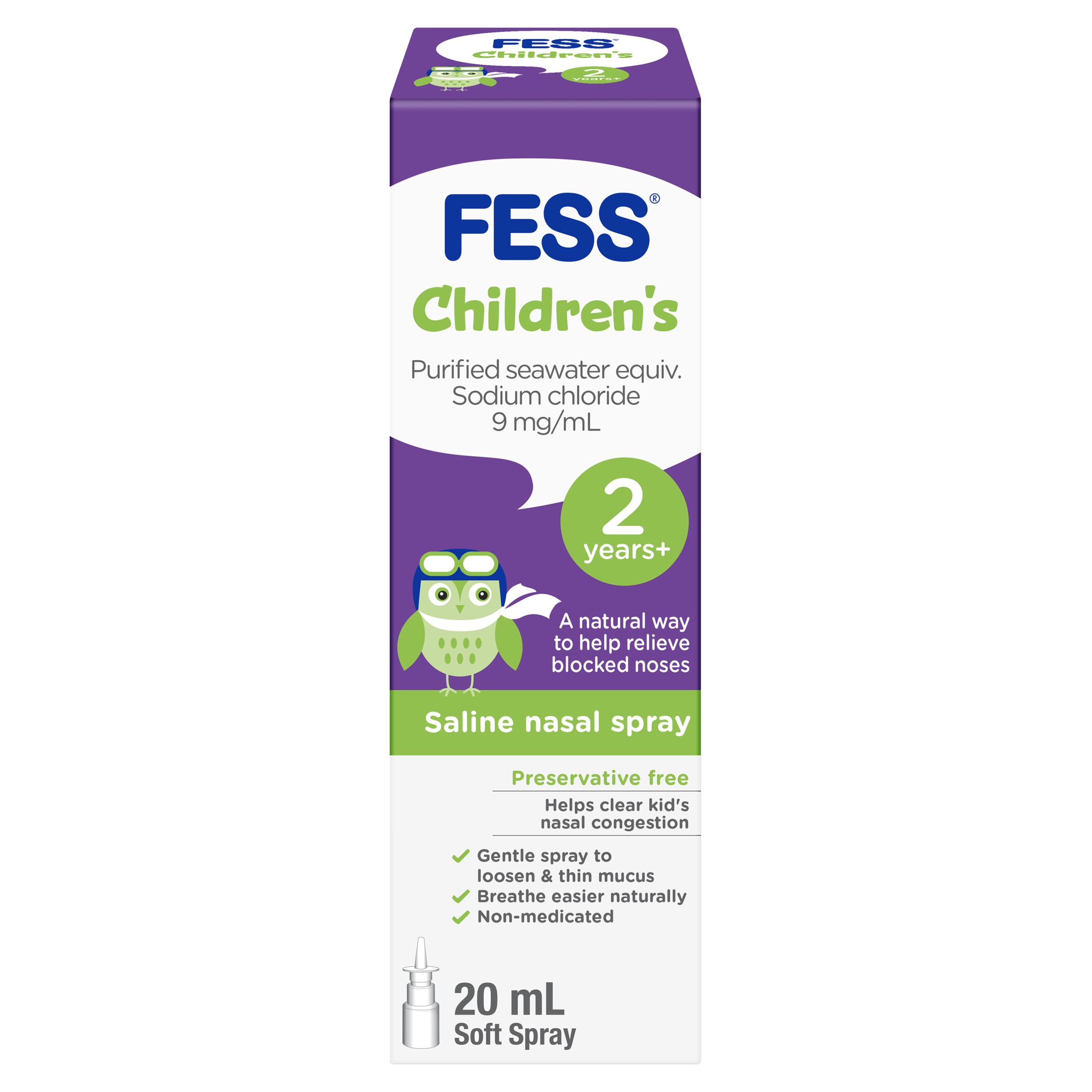 FESS CHILDRENS SALINE NASAL SPRAY 20ML - Image 2