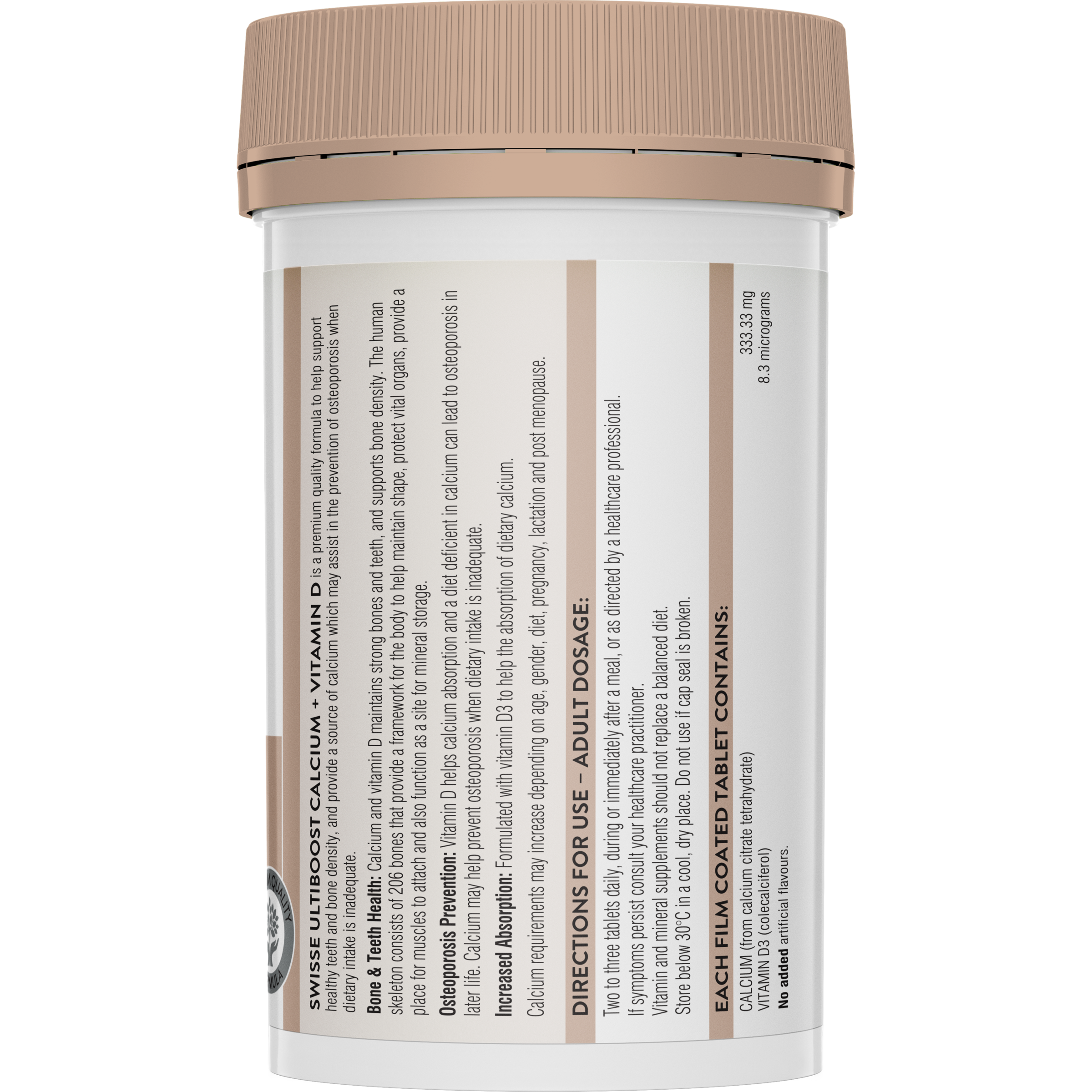 SWISSE ULTIBOOST CALCIUM + VITAMIN D 150 TABLETS - Image 2