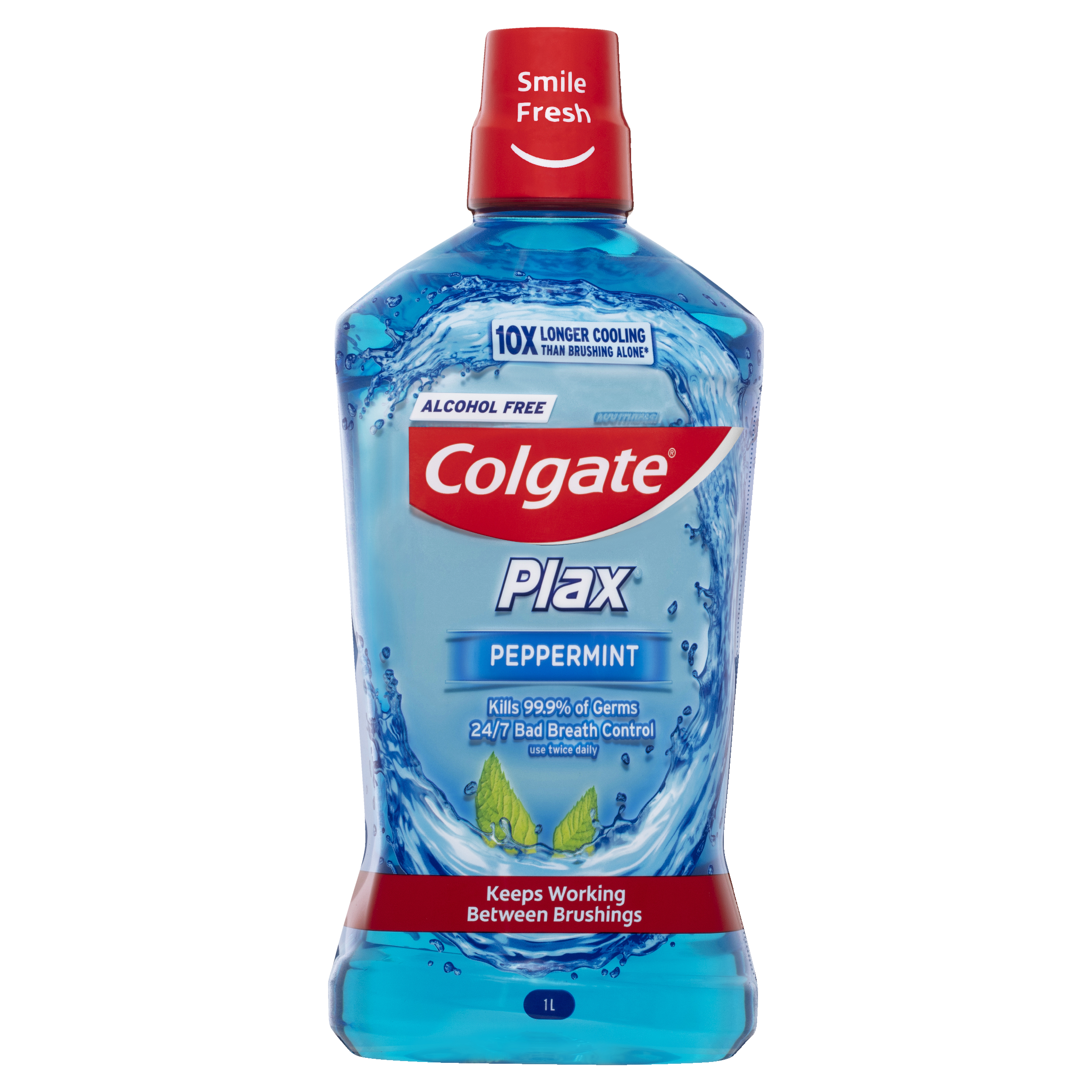 COLGATE MOUTHWASH PLAX ALCOHOL FREE PEPPERMINT 1 LITRE