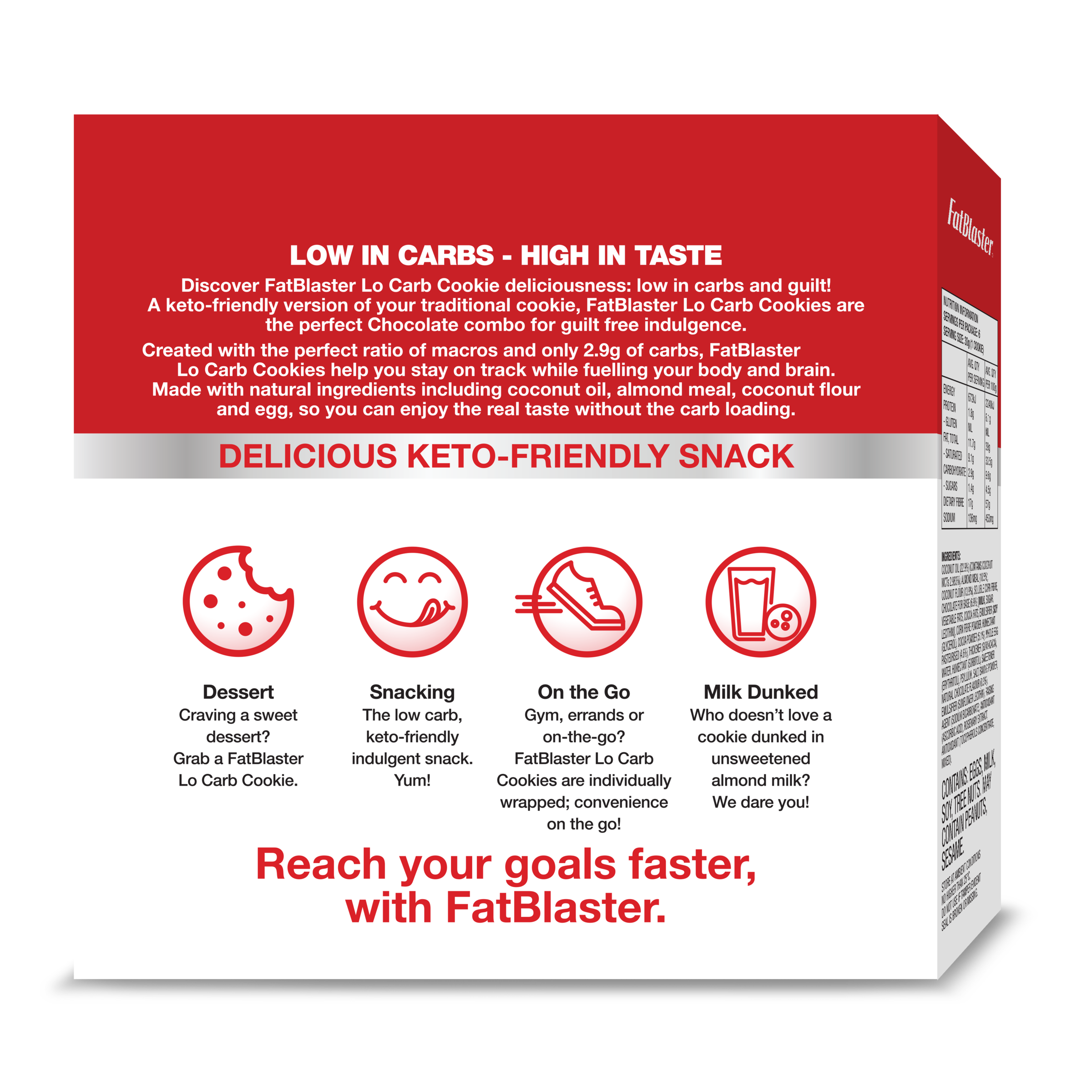 FATBLASTER LO CARB COOKIES CHOCOLATE FOOD 6 PACK - Image 2