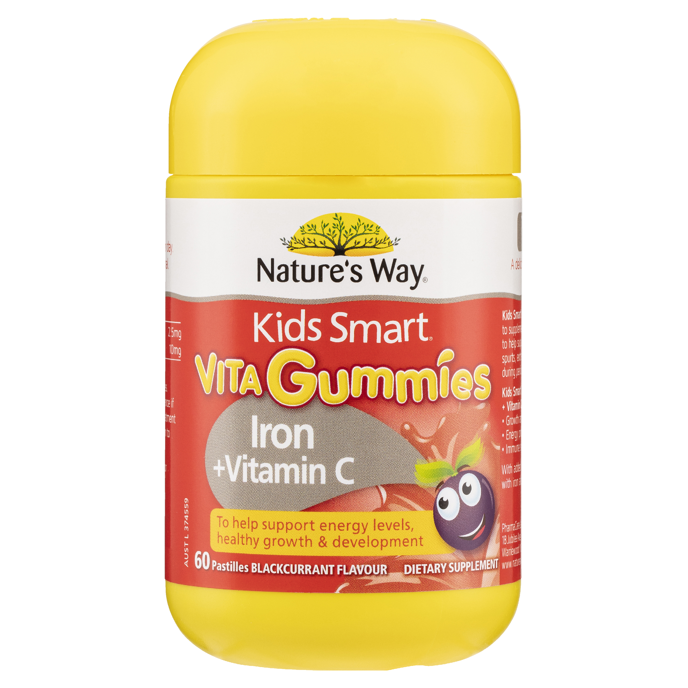 NATURES WAY KIDS SMART VITA GUMMIES IRON+VITAMINC 60