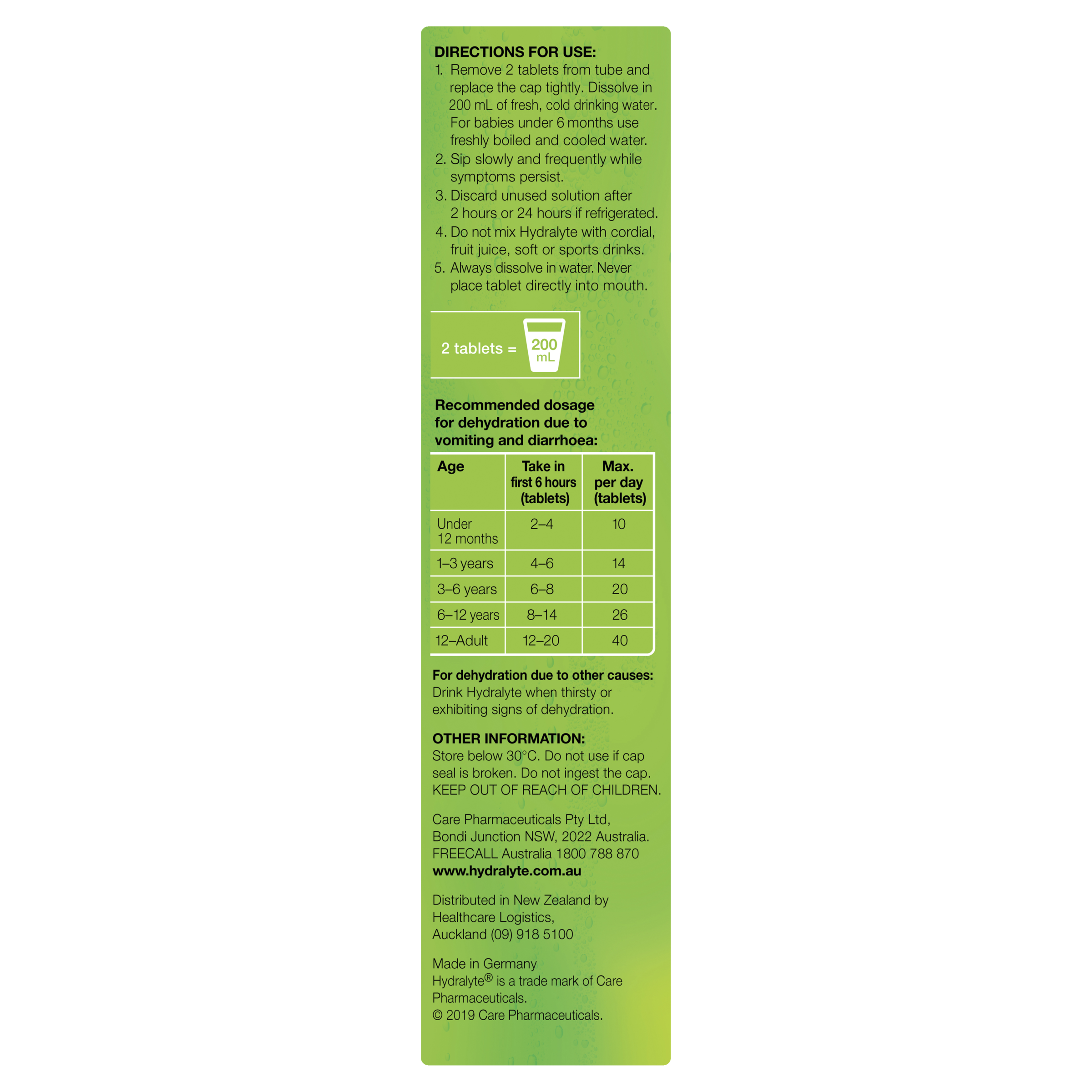 HYDRALYTE EFFERVESCENT LEMON LIME 20 TABLETS - Image 3