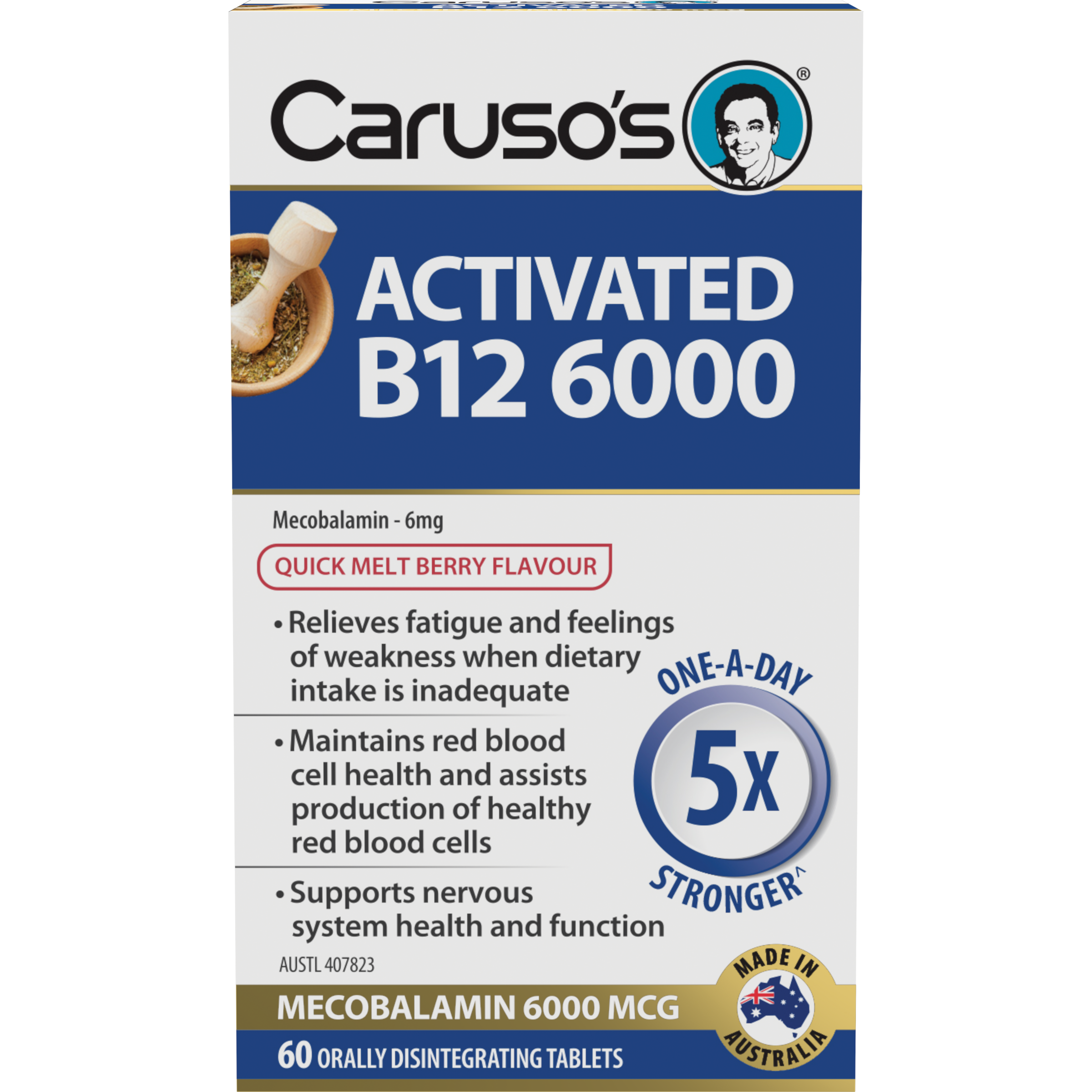CARUSOS ACTIVATED B12 6000MG 60 TABLETS