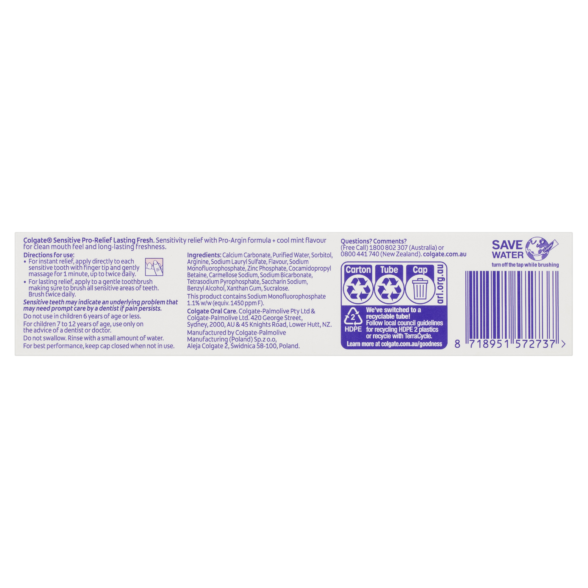 COLGATE TOOTHPASTE PRO RELIEF LASTING FRESH 110G - Image 3