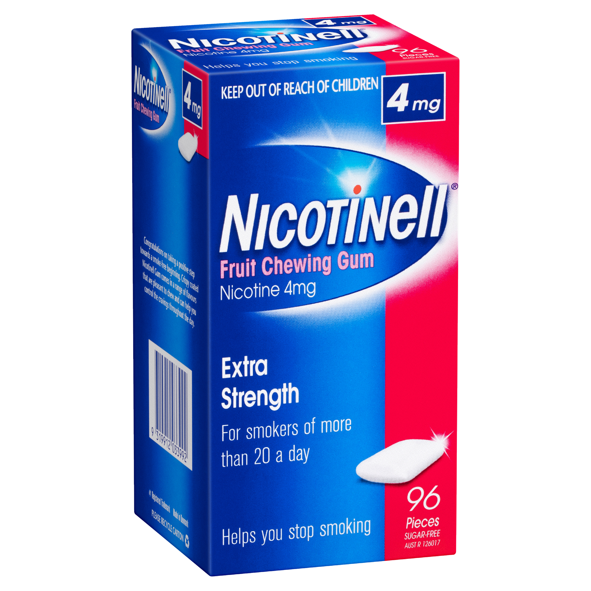 NICOTINELL FRUIT 4MG GUM 96 PACK