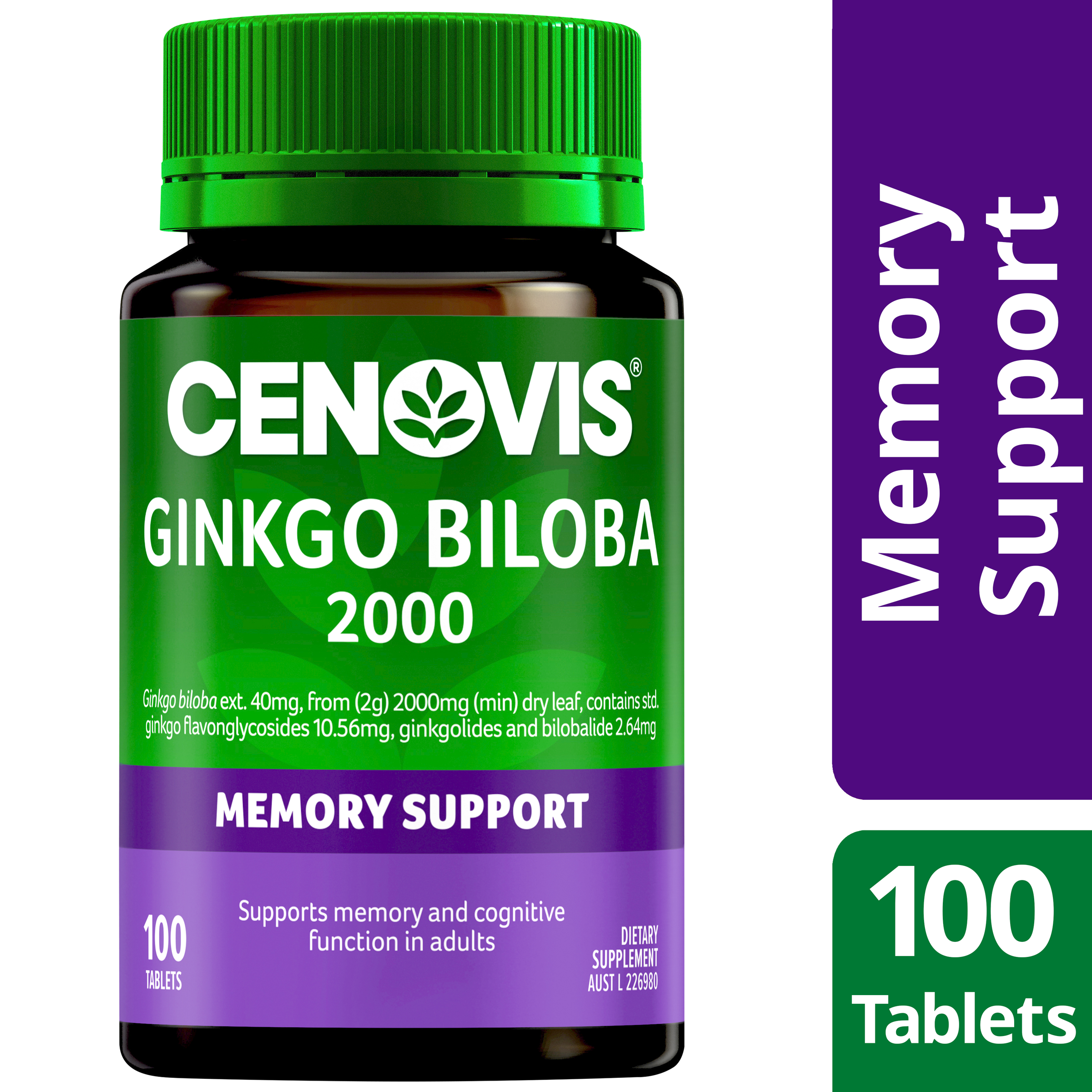 CENOVIS GINKGO BILOBA 2000 100 TABLETS - Image 11