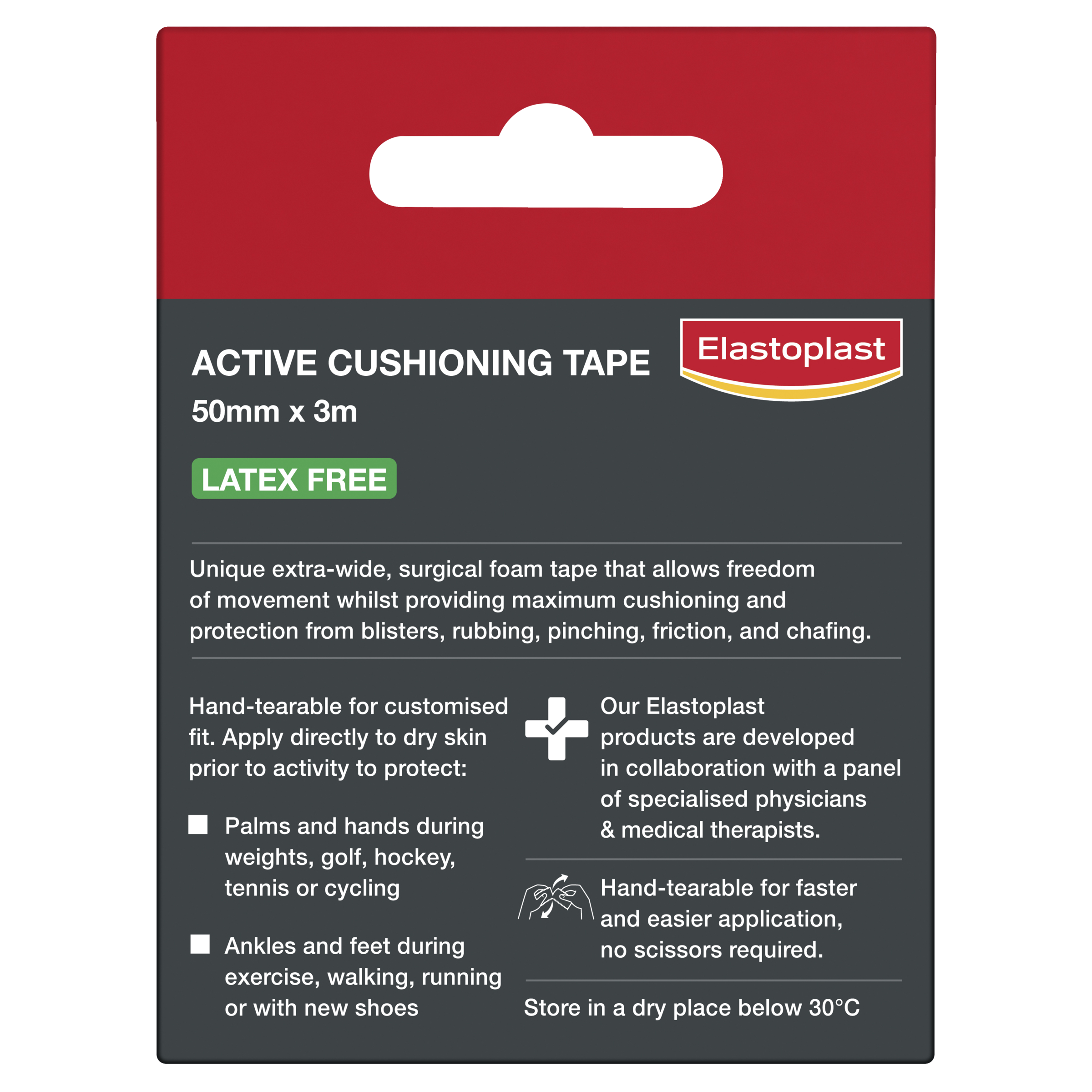 ELASTOPLAST ACTIVE CUSHIONING TAPE 50MM X 3M - Image 2