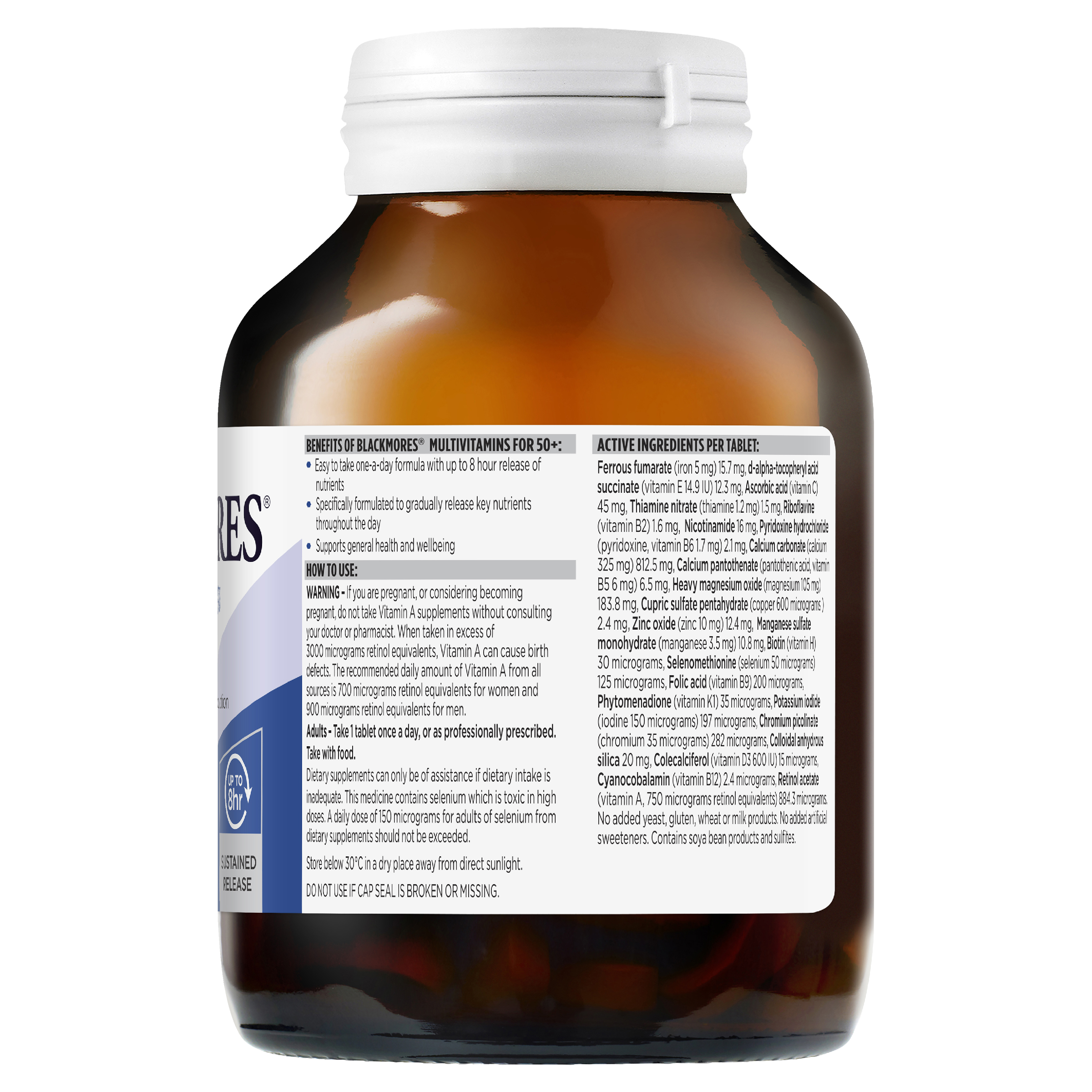 BLACKMORES MULTIVITAMIN FOR 50+ 90 TABLETS - Image 2