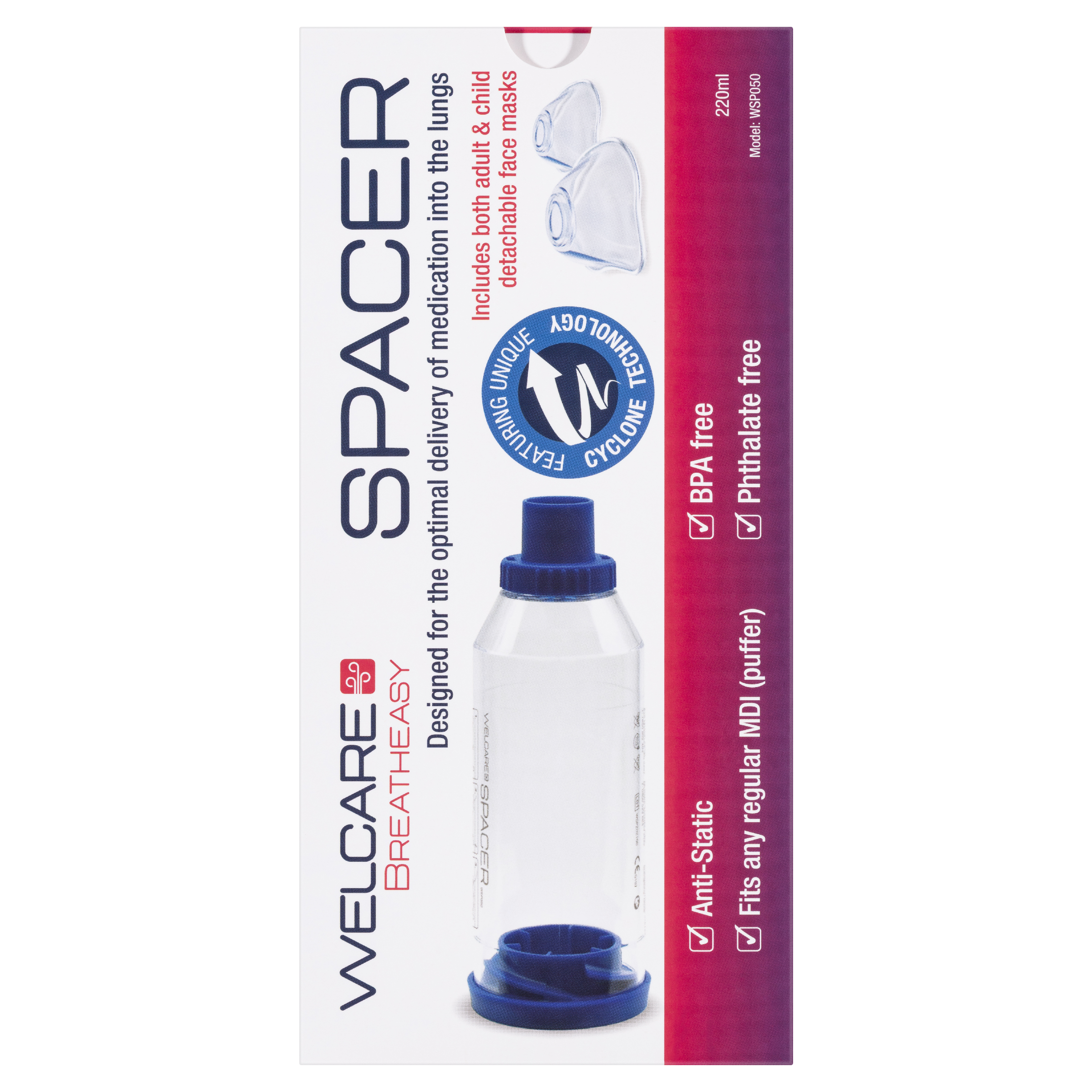 WELCARE SPACER WITH MASK ADULT & CHILD TORNADO - Image 4