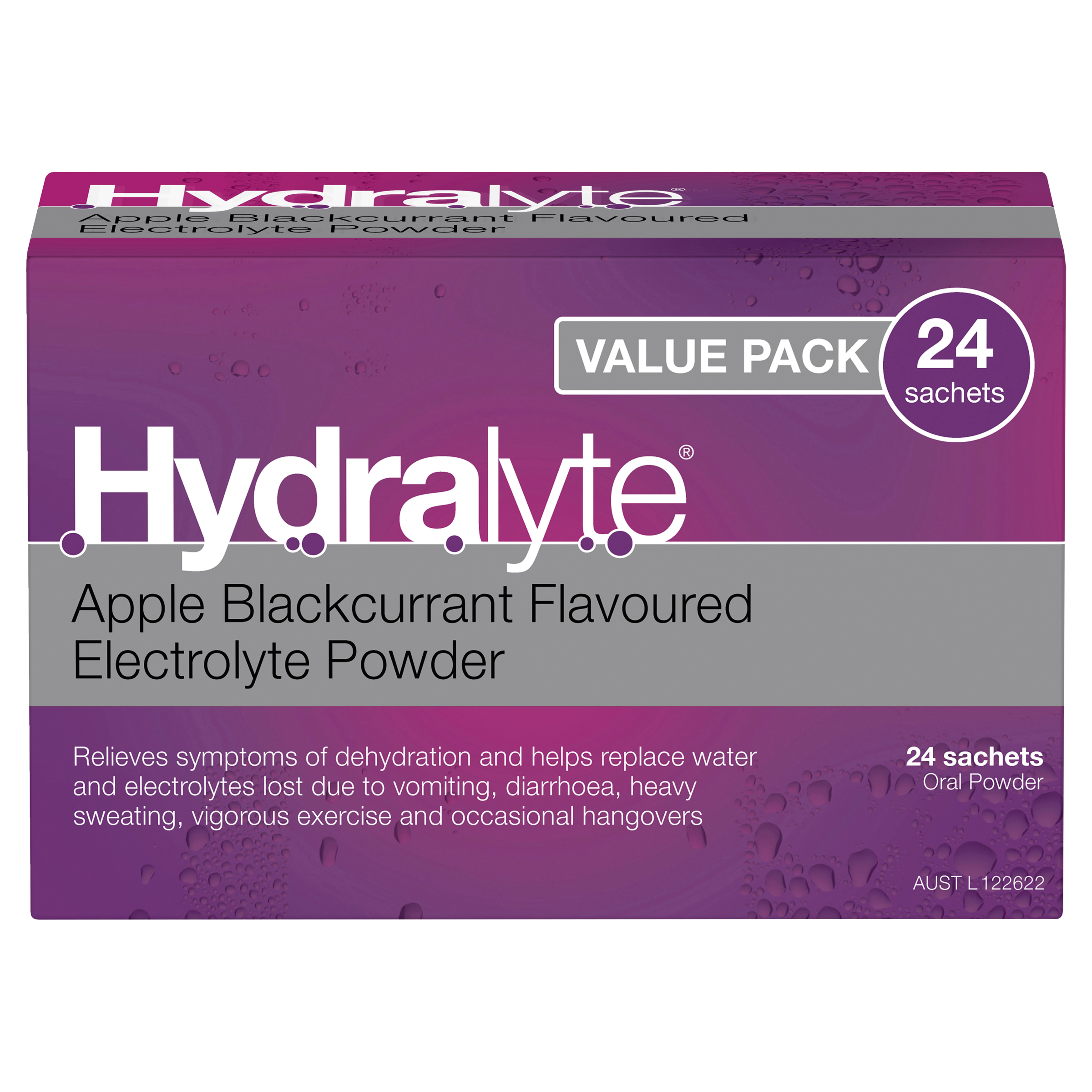 HYDRALYTE APPLE BLACKCURRANT SACHETS 24 PACK - Image 2
