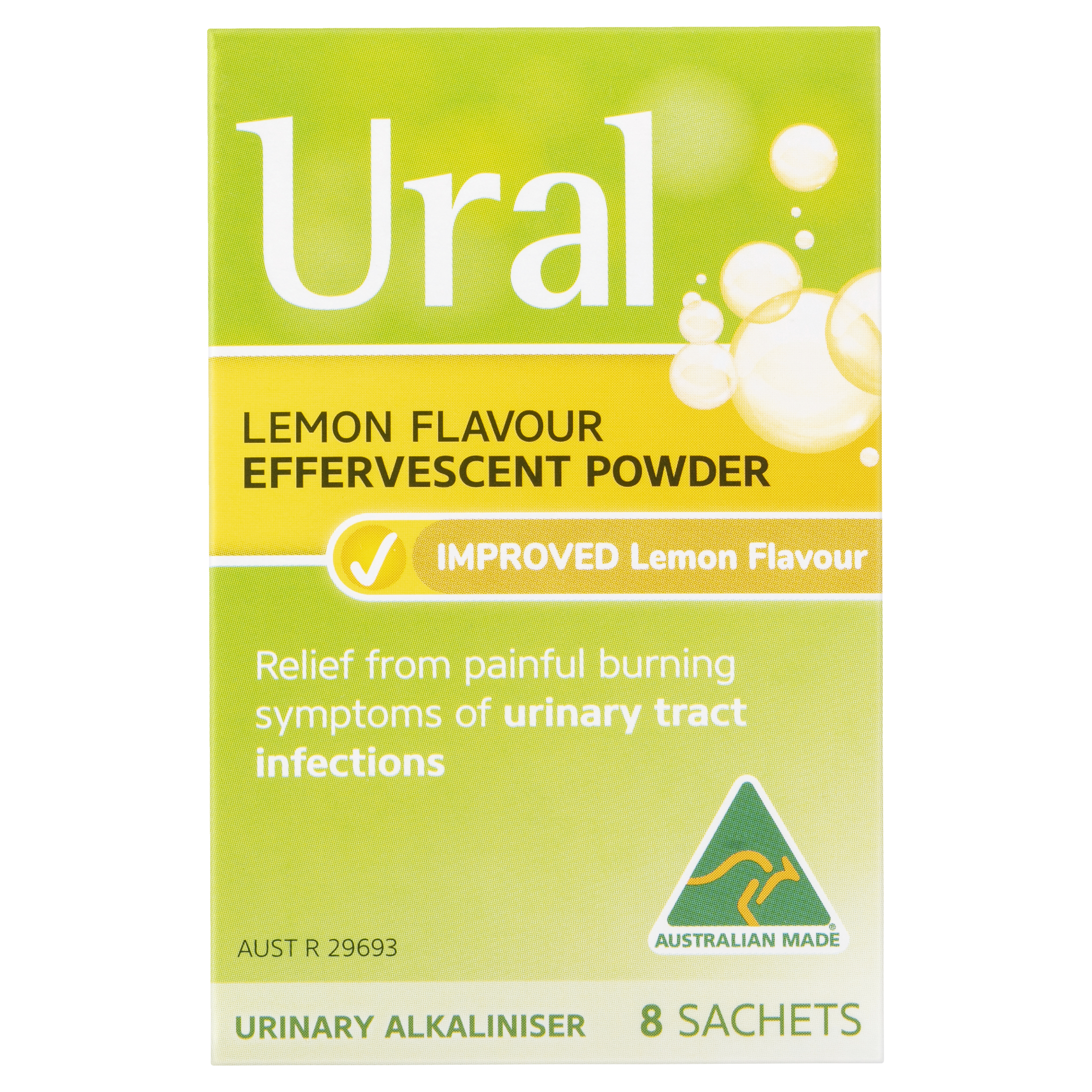 URAL EFFERVESCENT POWDER LEMON SACHETS 8 PACK - Image 2