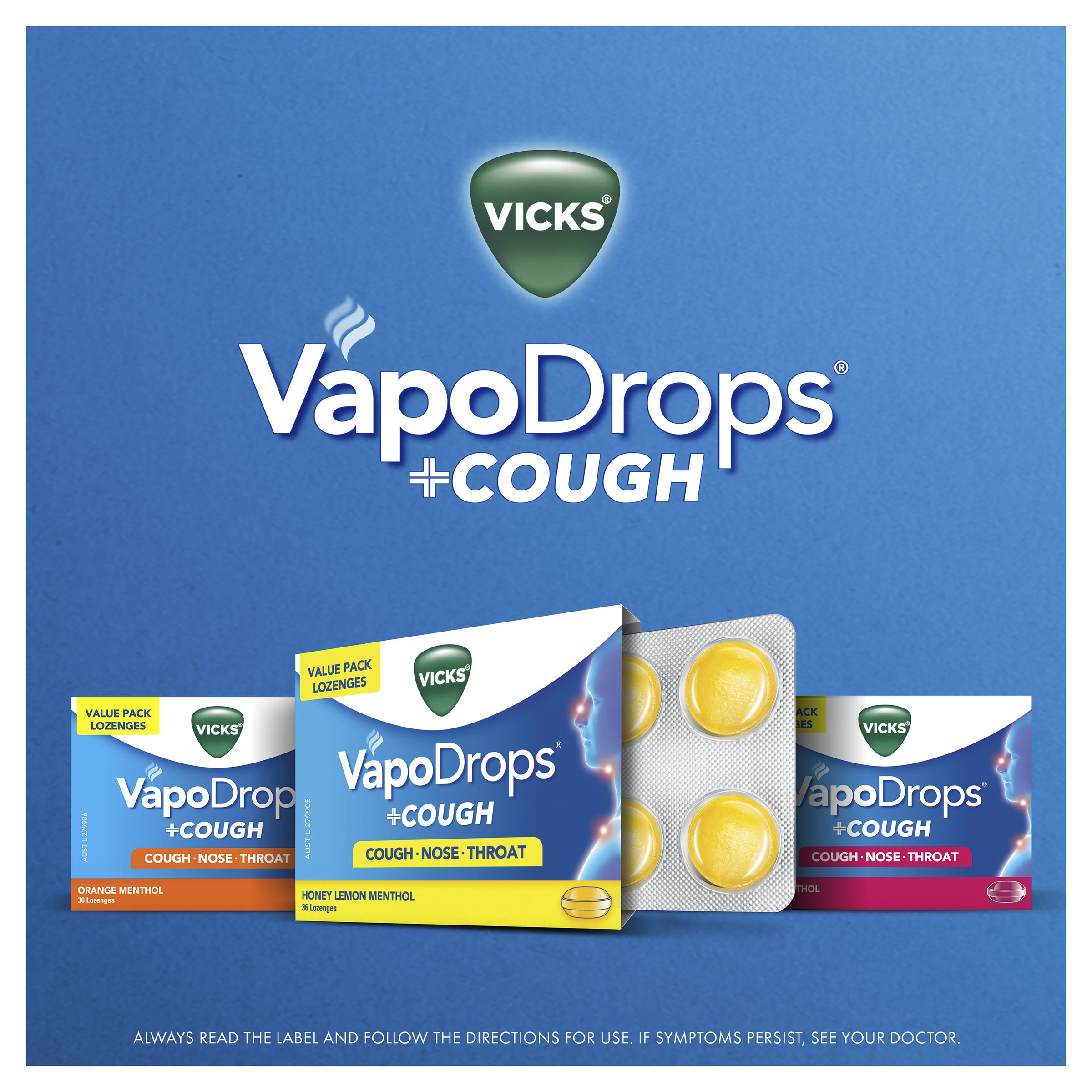VICKS VAPODROPS+COUGH ORANGE MENTHOL 36 PACK - Image 9