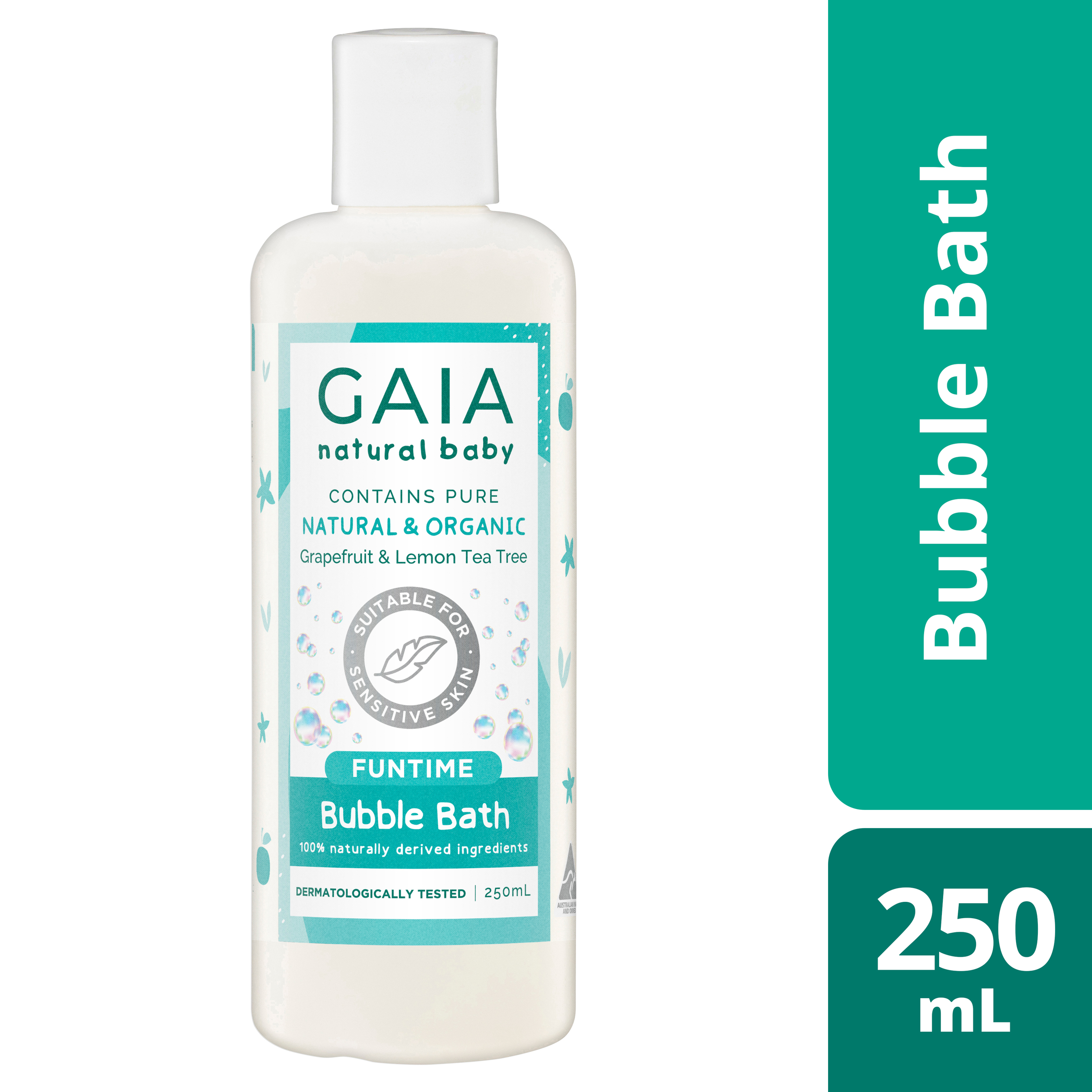 GAIA NATURAL BABY BUBBLE BATH FUNTIME 250ML - Image 3