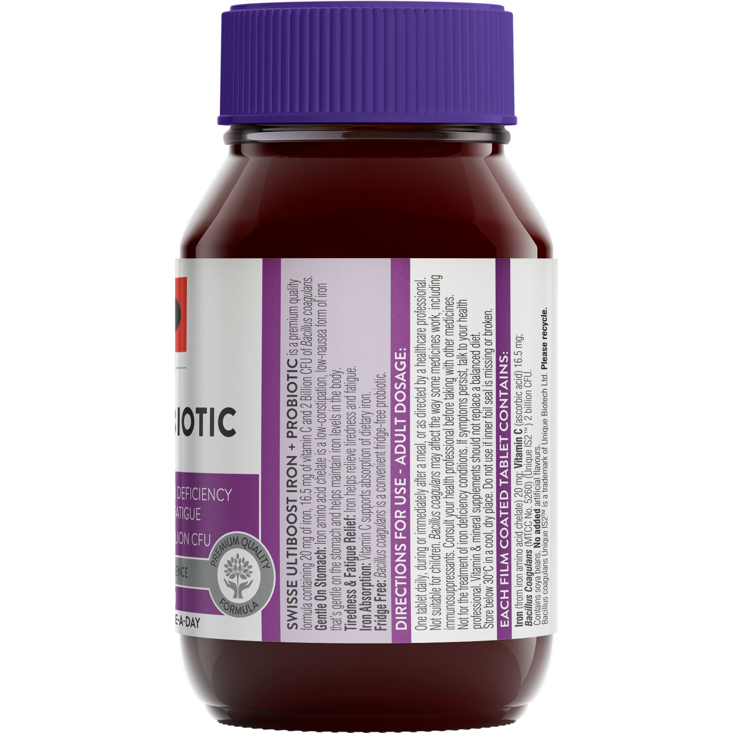 SWISSE ULTIBOOST IRON + PROBIOTIC 30 TABLETS - Image 2