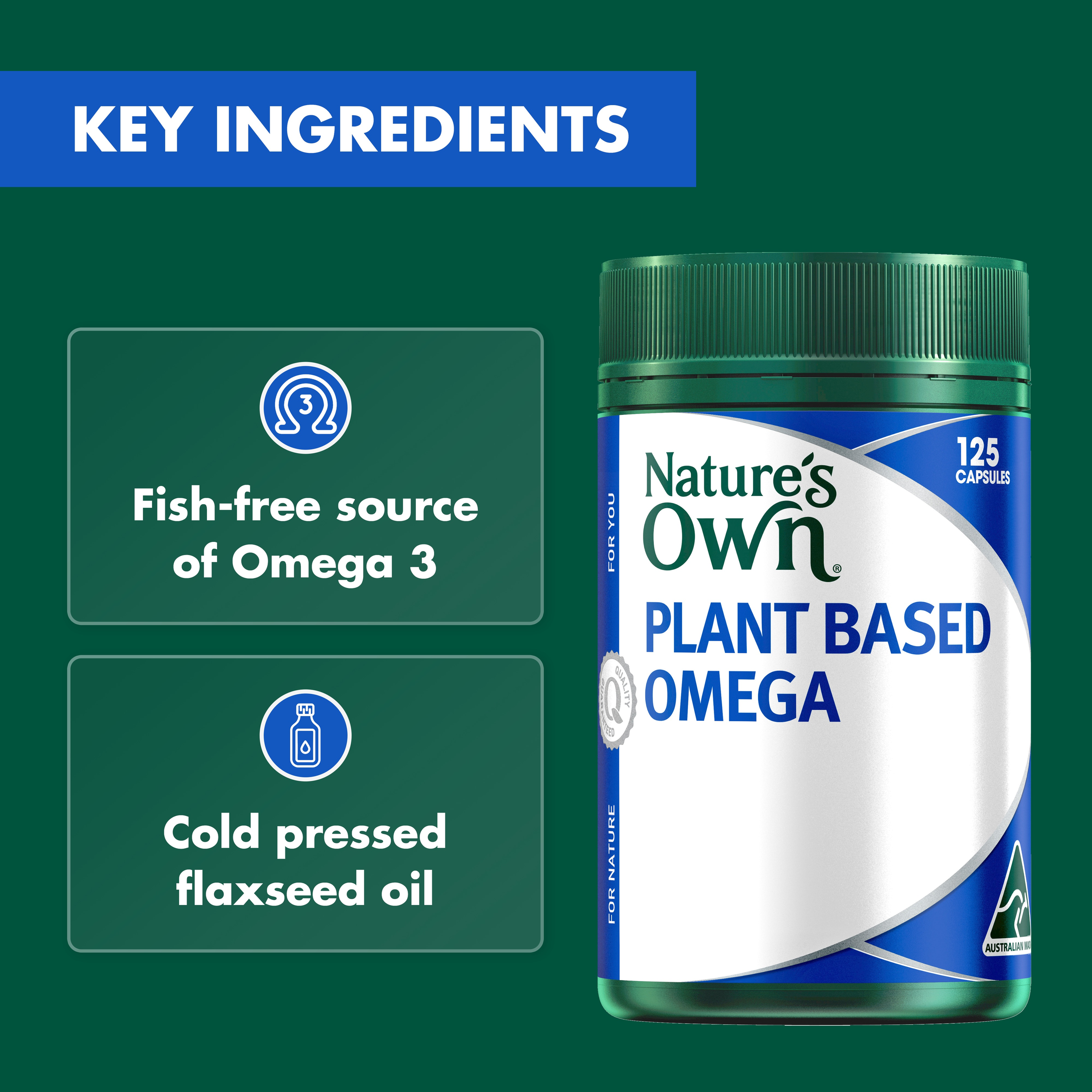 NATURES OWN PLANT BASED OMEGA 125 CAPSULES - Image 5