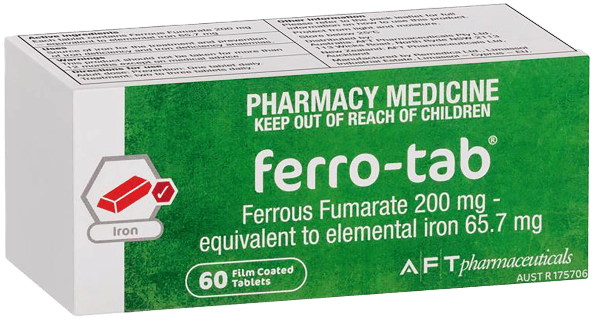 Ferro FERRO-TAB IRON 200MG TABLETS 60