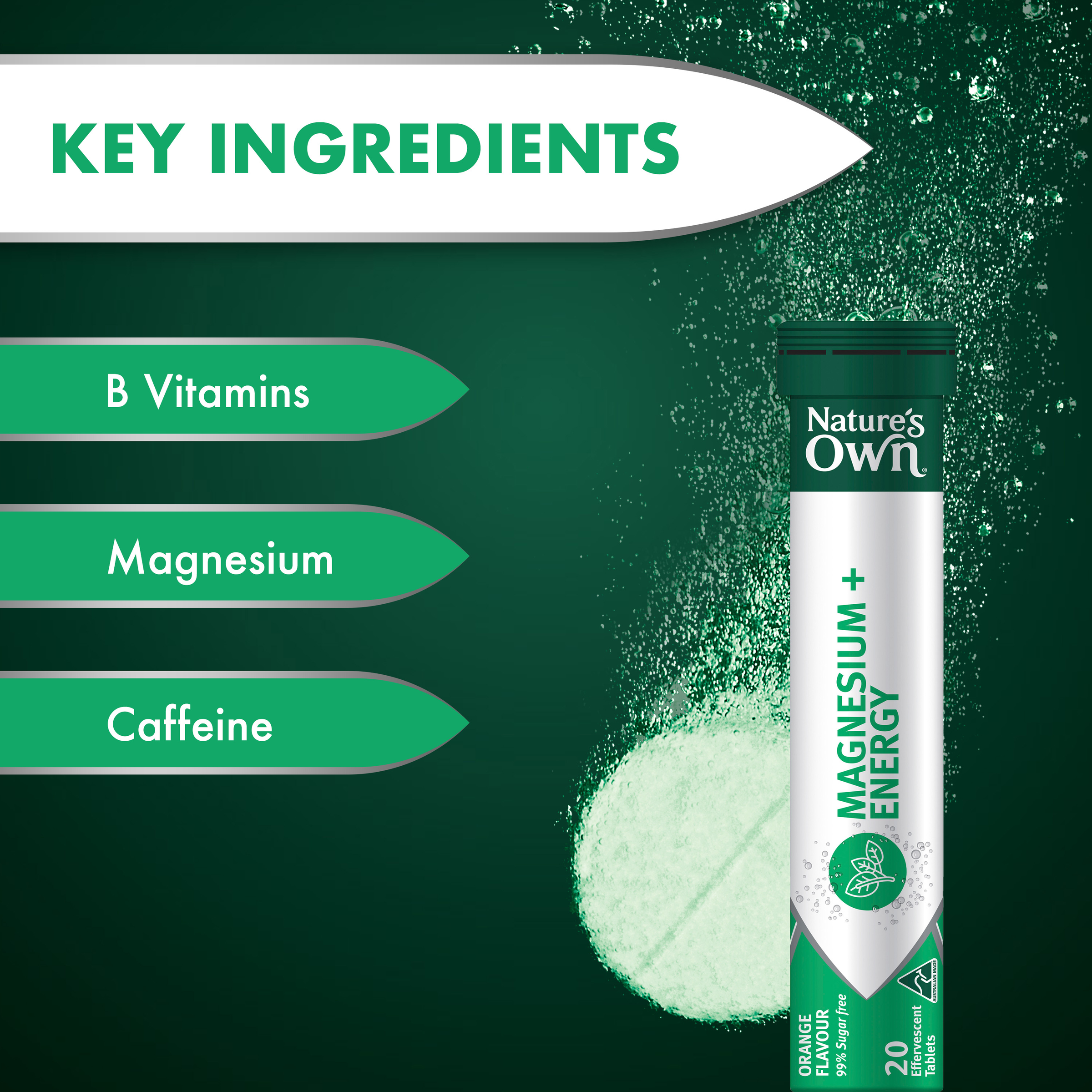 NATURES OWN MAGENSIUM + ENERGY 20 TABLETS - Image 6
