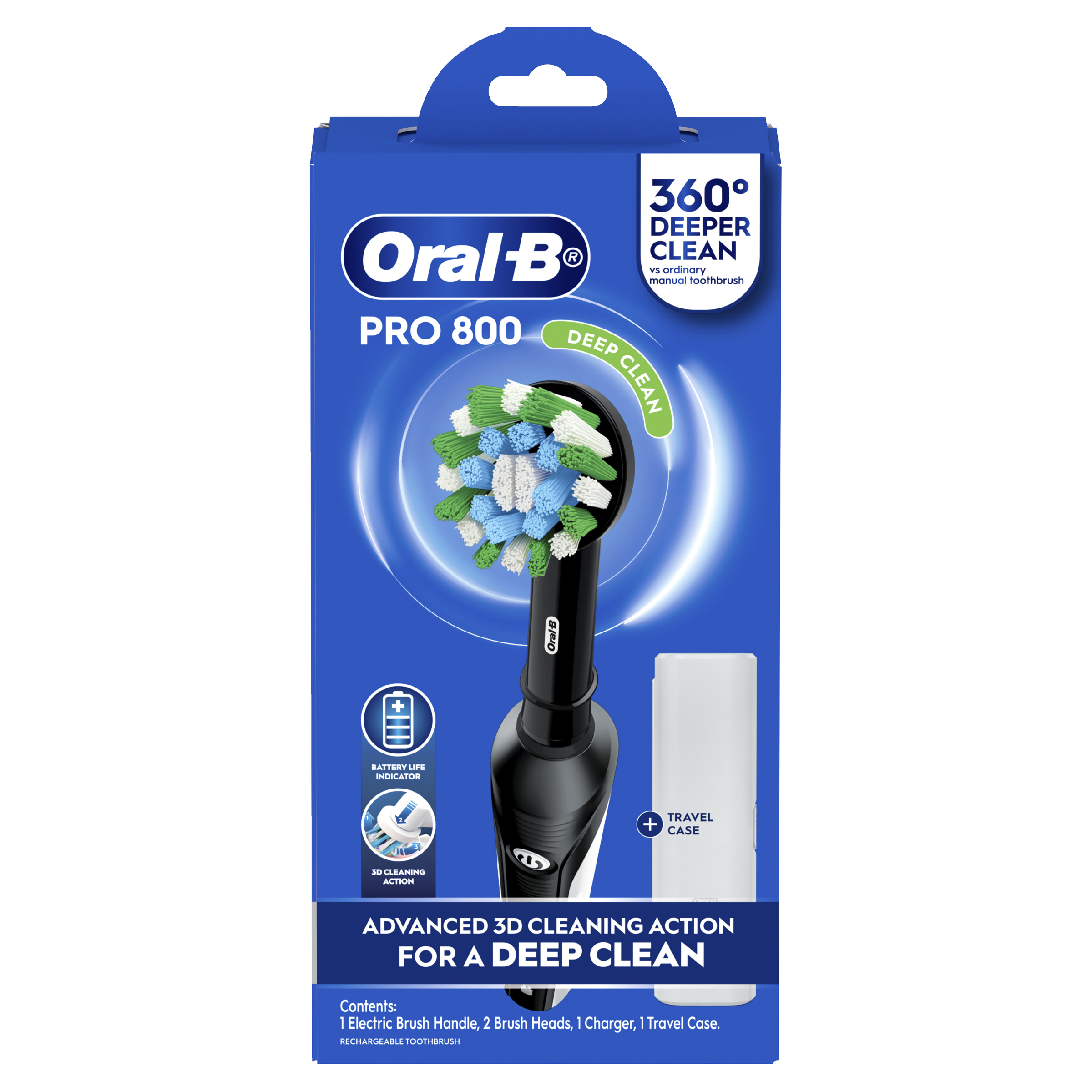 ORAL-B TOOTHEBRUSH PRO 800 ELECTRIC CROSS ACTION 1 PACK
