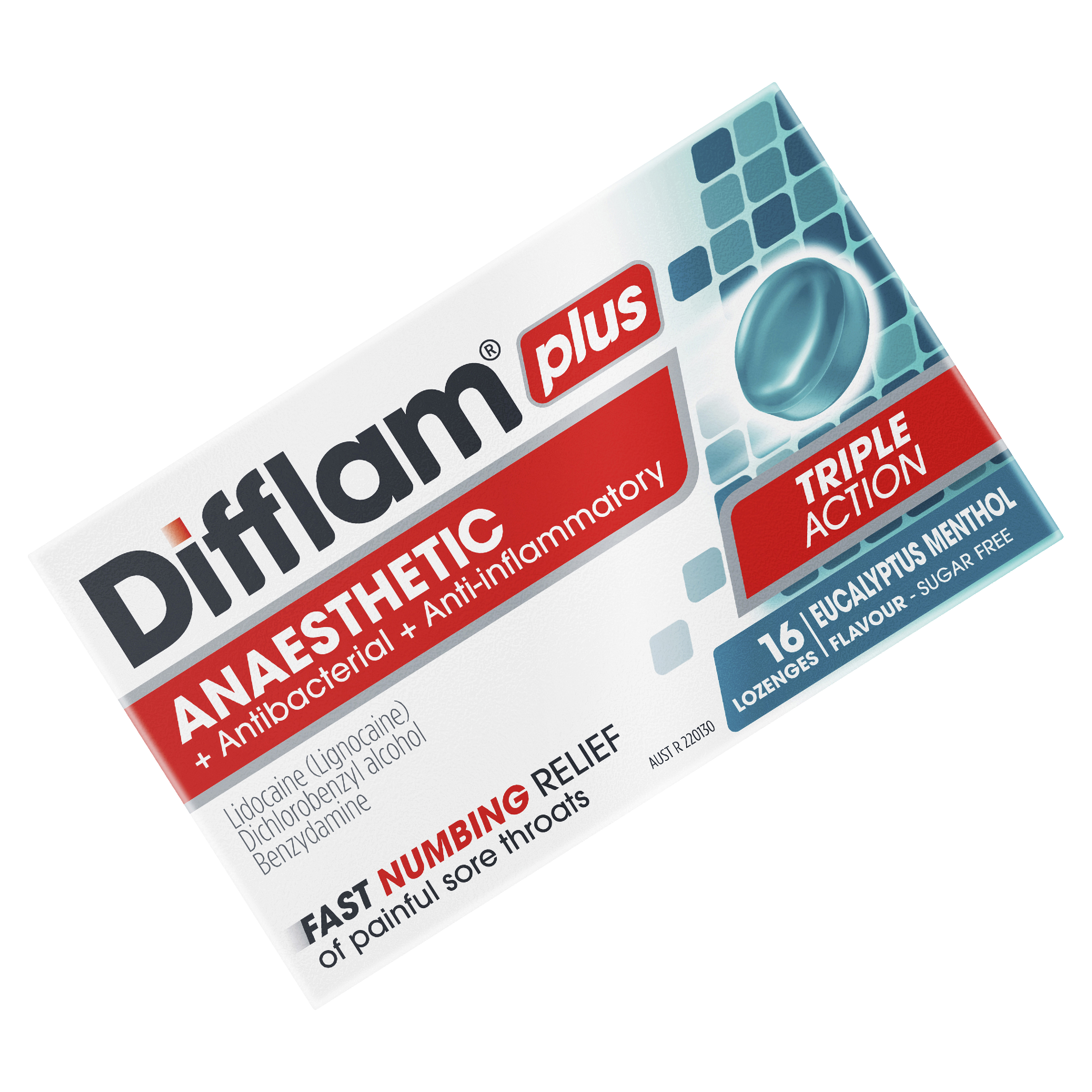 DIFFLAM PLUS ANAESTHETIC EUCALYPTUS MENTHOL THROAT 16 LOZENGES - Image 10