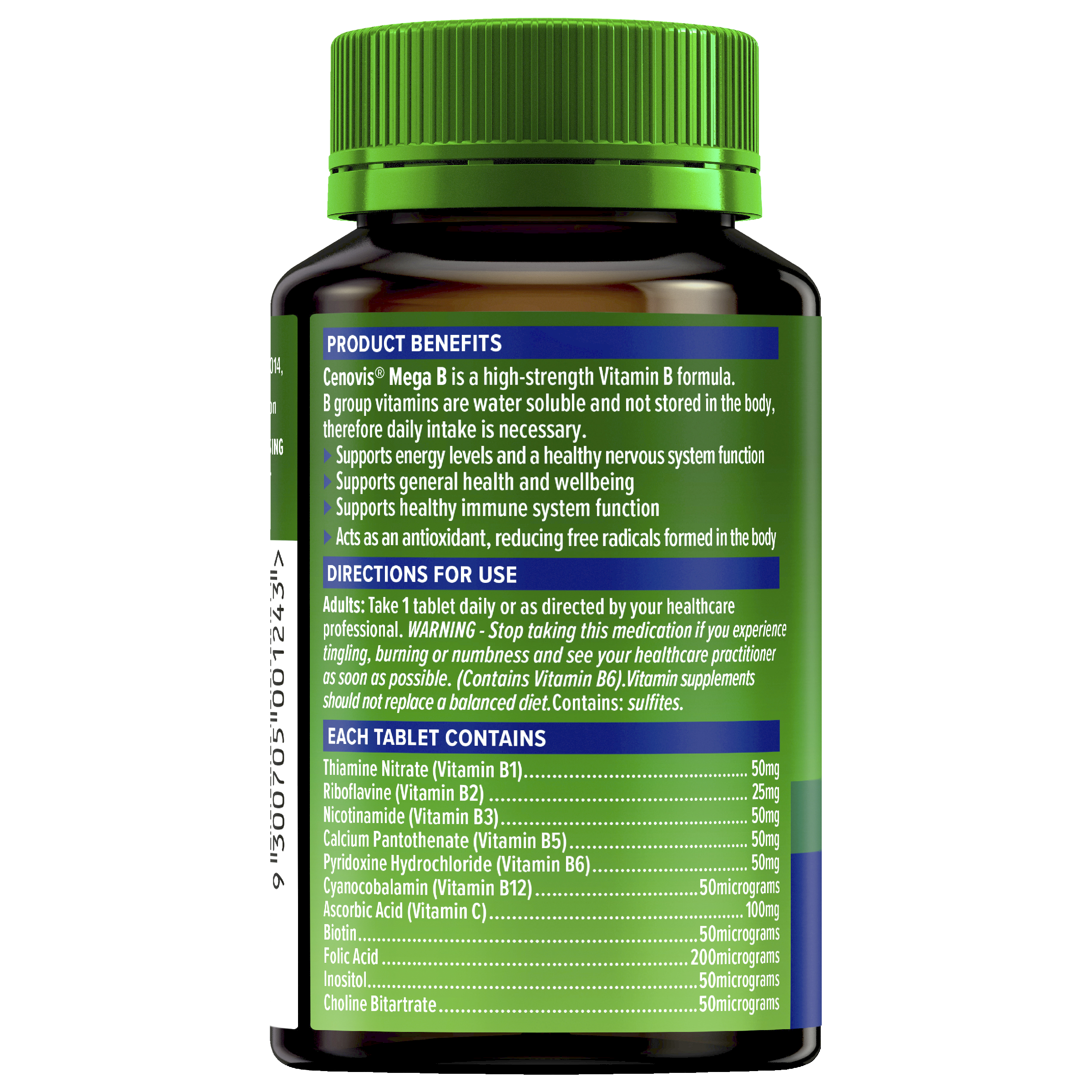 CENOVIS MEGA B 100 TABLETS - Image 4