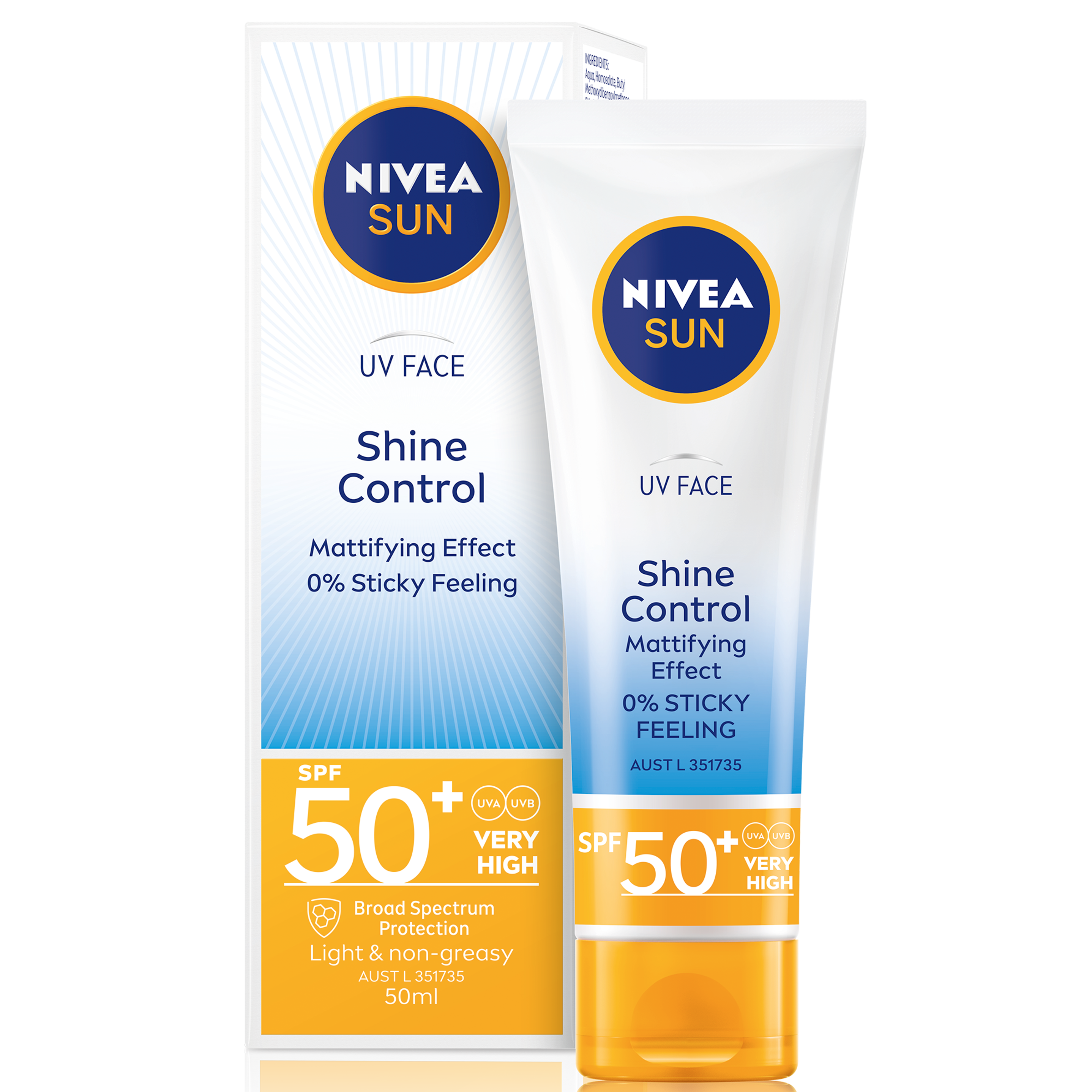 NIVEA UV FACE SHINE CONTROL SUNSCREEN CREAM SPF50+ 50ML