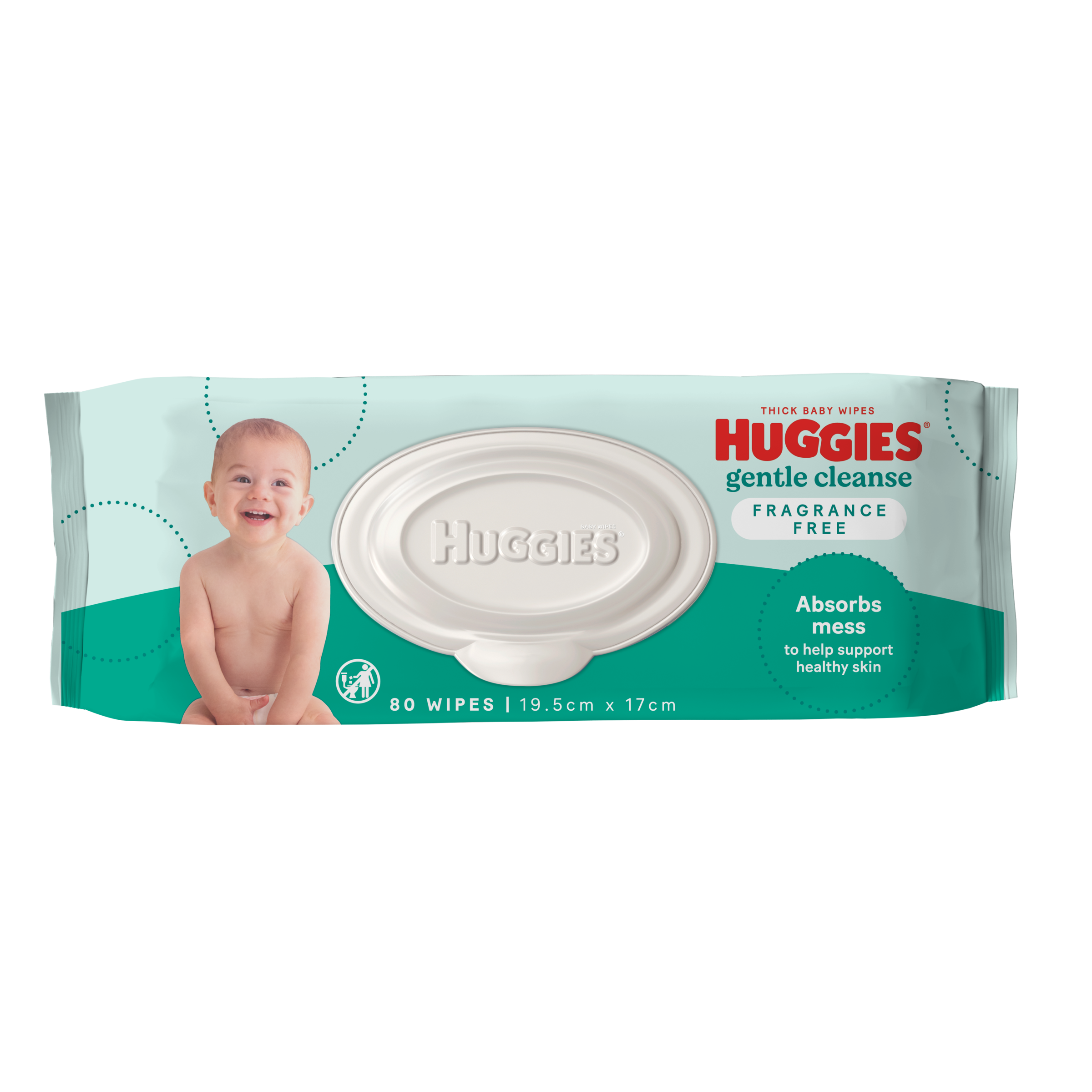HUGGIES THICK BABY WIPES FRAGRANCE FREE 80 PACK - Image 3