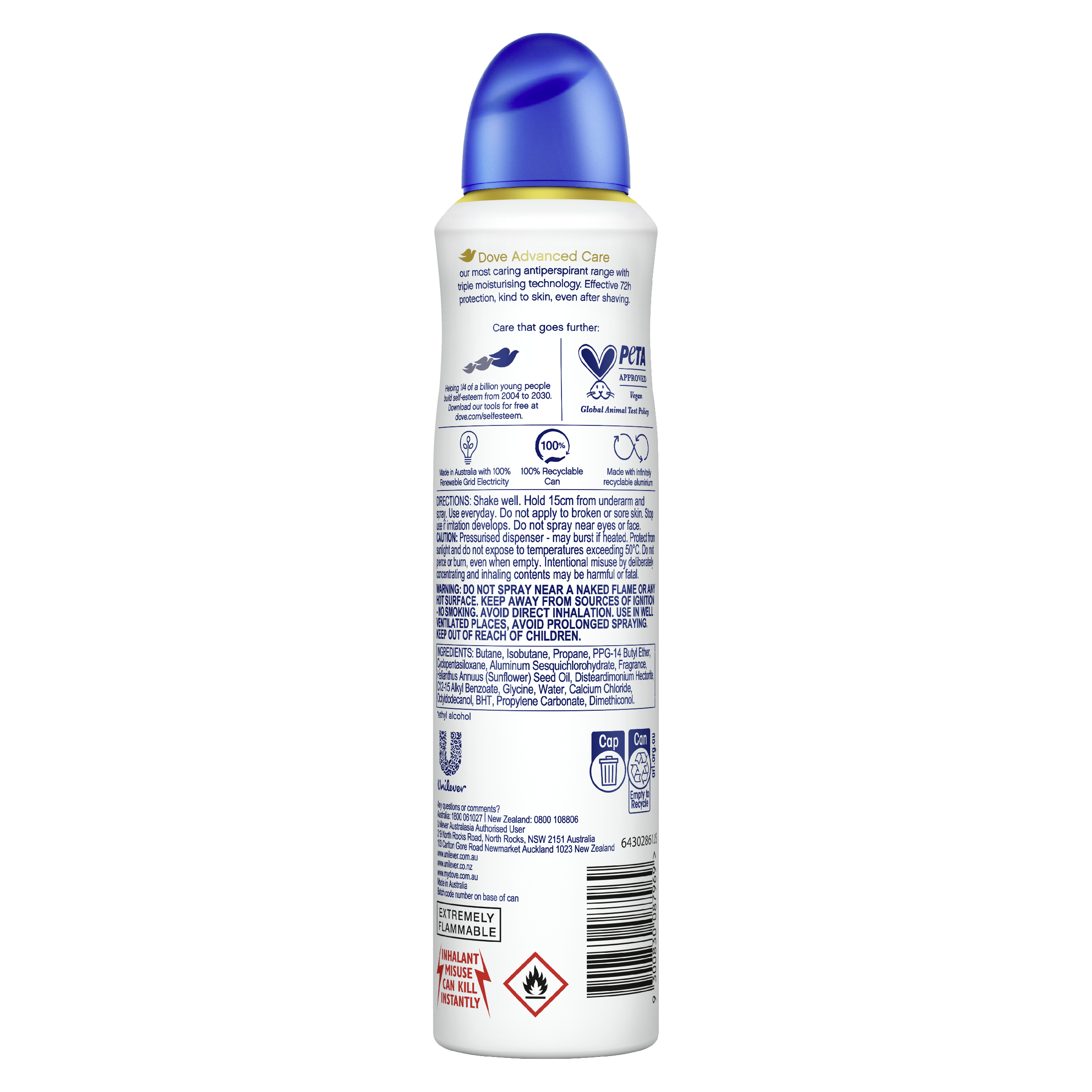 DOVE WOMEN ANTIPERSPIRANT ADVANCED ORIGINAL  250ML - Image 2