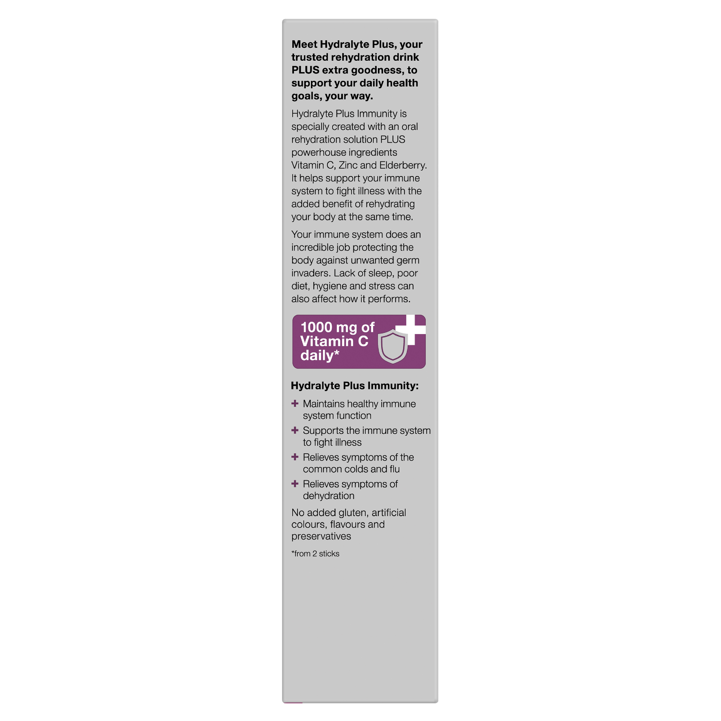 HYDRALYTE PLUS IMMUNITY ELDERBERRY SACHETS 10 PACK - Image 3