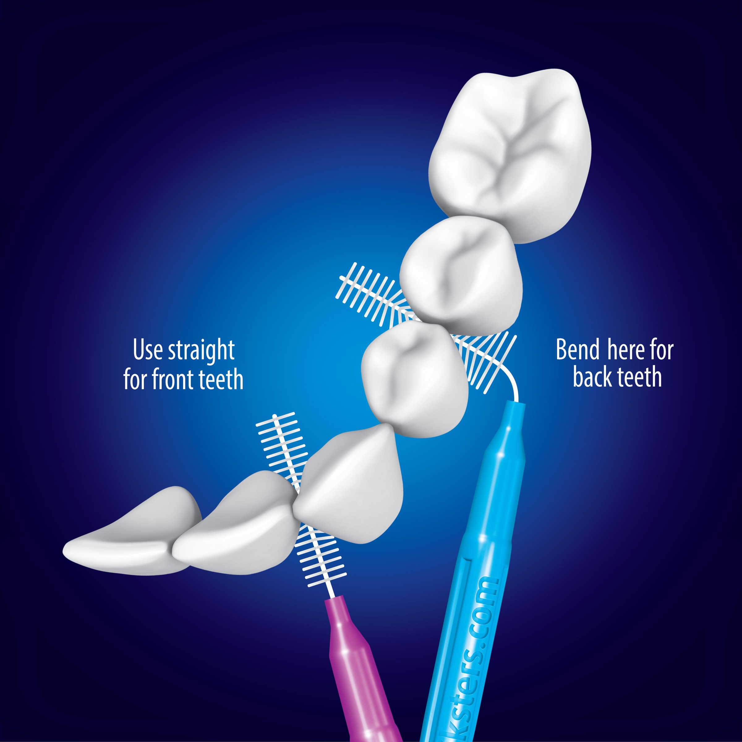 PIKSTERS INTERDENTAL BRUSH SIZE 5 BLUE 10 PACK - Image 3
