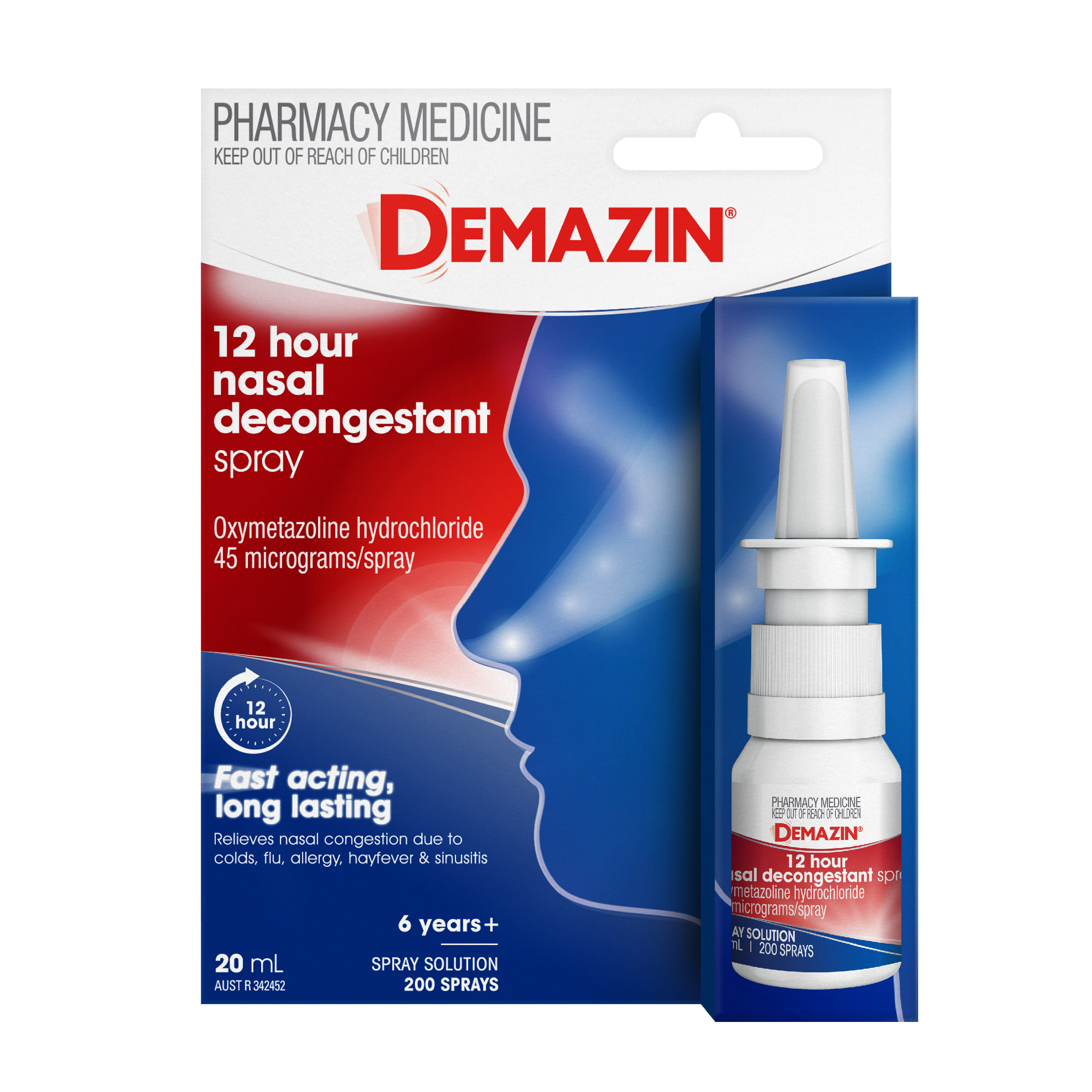 DEMAZIN 12 HOUR RELIEF NASAL DECONGESTANT SPRAY 20ML - Image 2