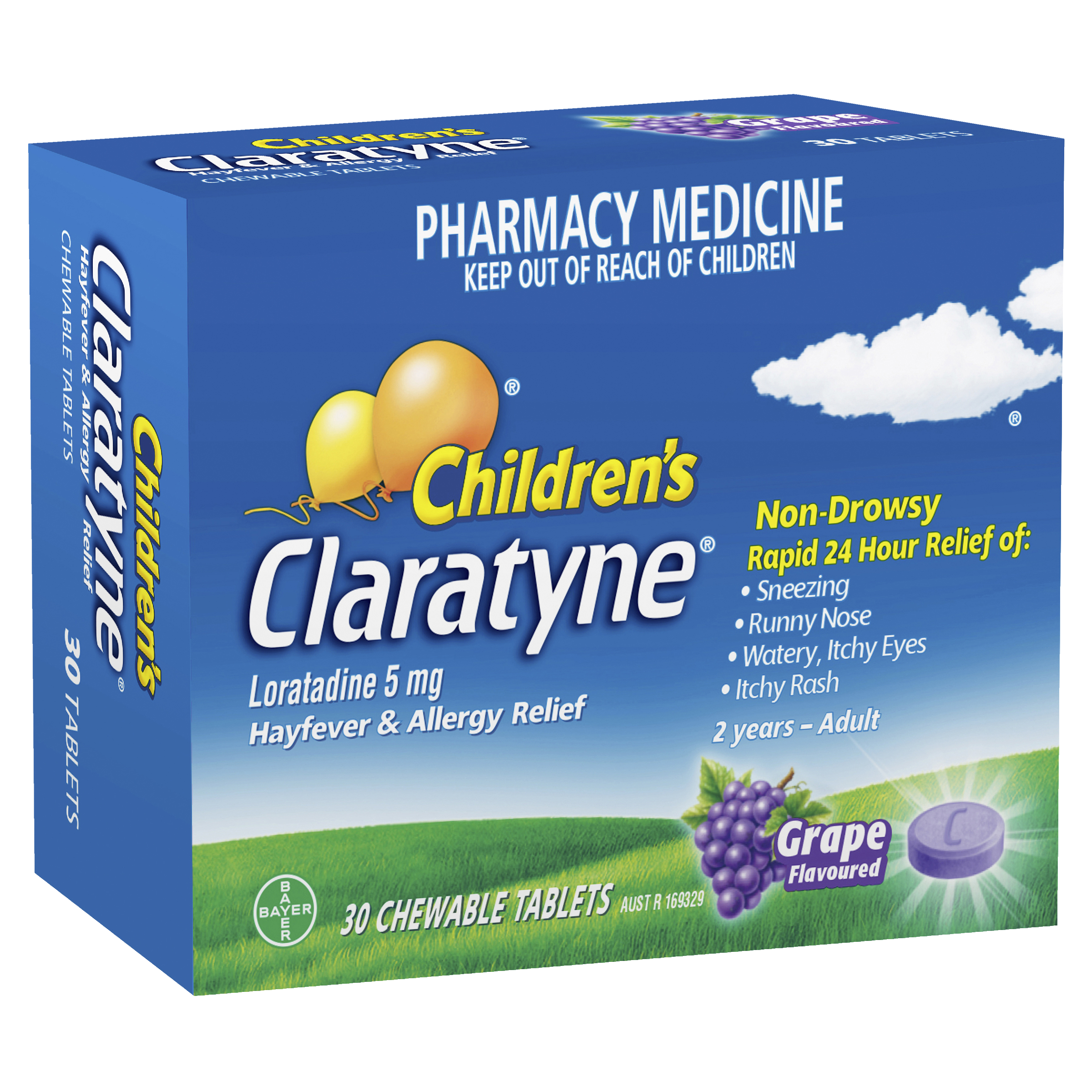 CLARATYNE CHILDRENS GRAPE 30 CHEWABLE TABLETS