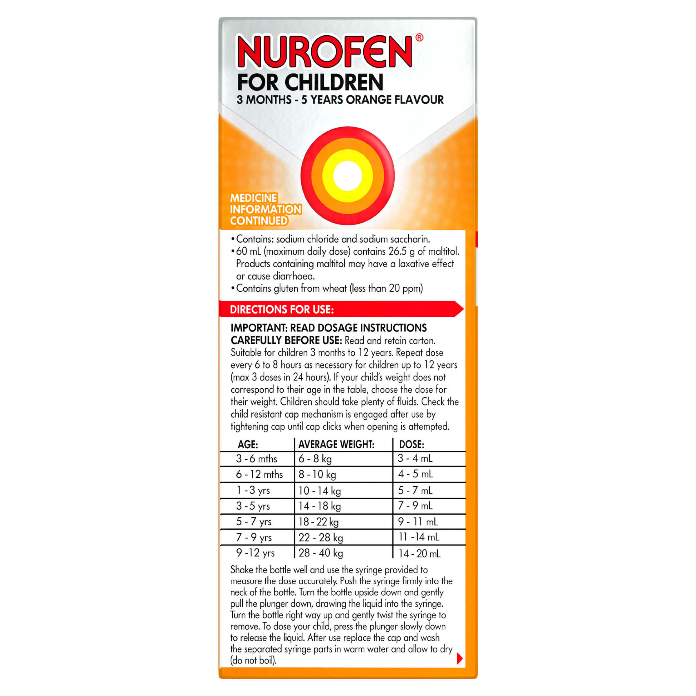 NUROFEN FOR CHILDREN 3 MONTH - 5 YEARS ORANGE 200ML - Image 4