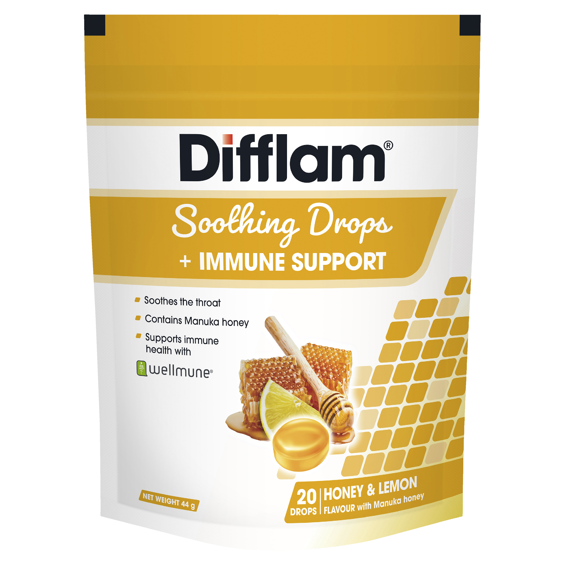 DIFFLAM+IMMUNE SUPPORT HONEY & LEMON THROAT 20 LOZENGES
