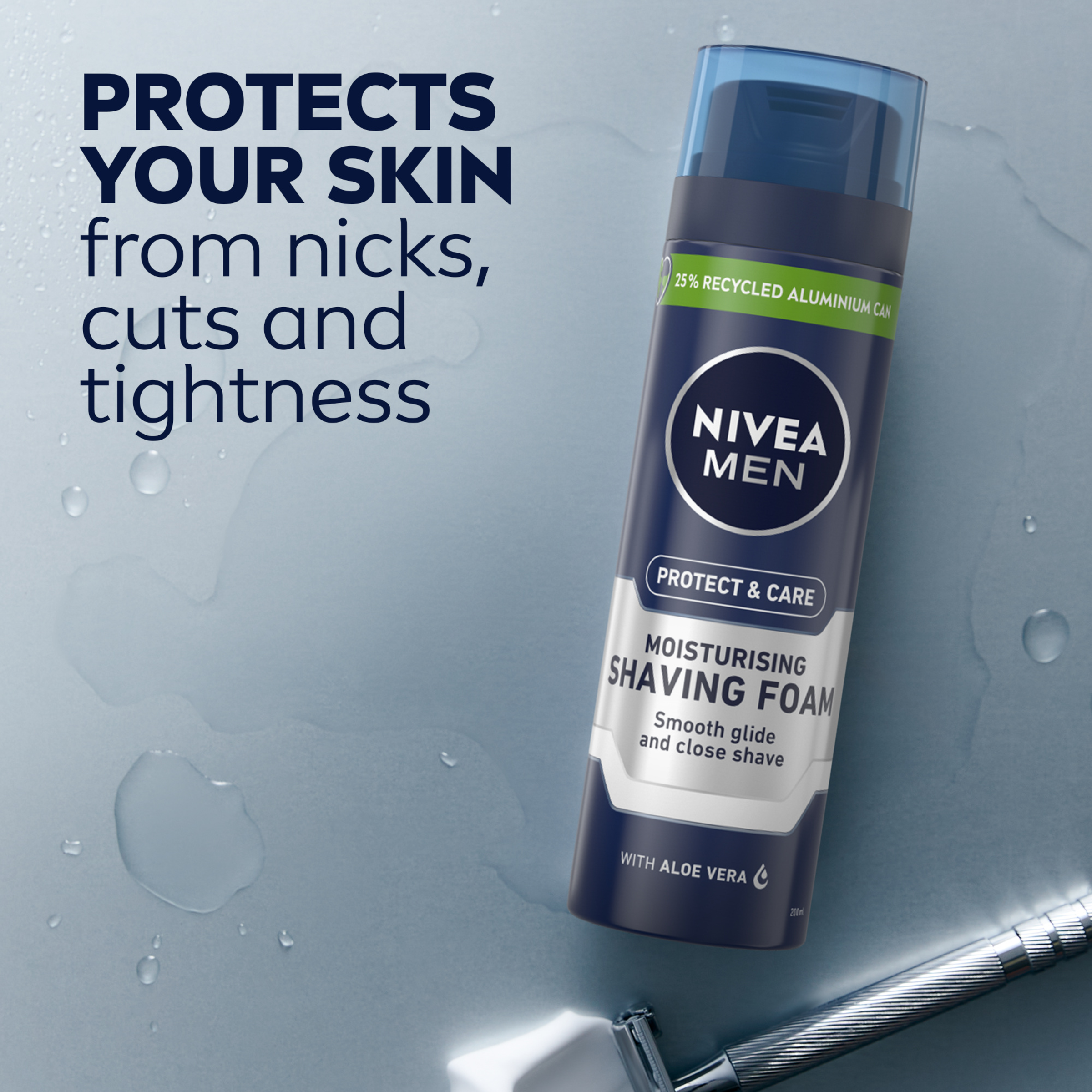 NIVEA MEN SHAVING FOAM MOISTURISING 200ML - Image 3