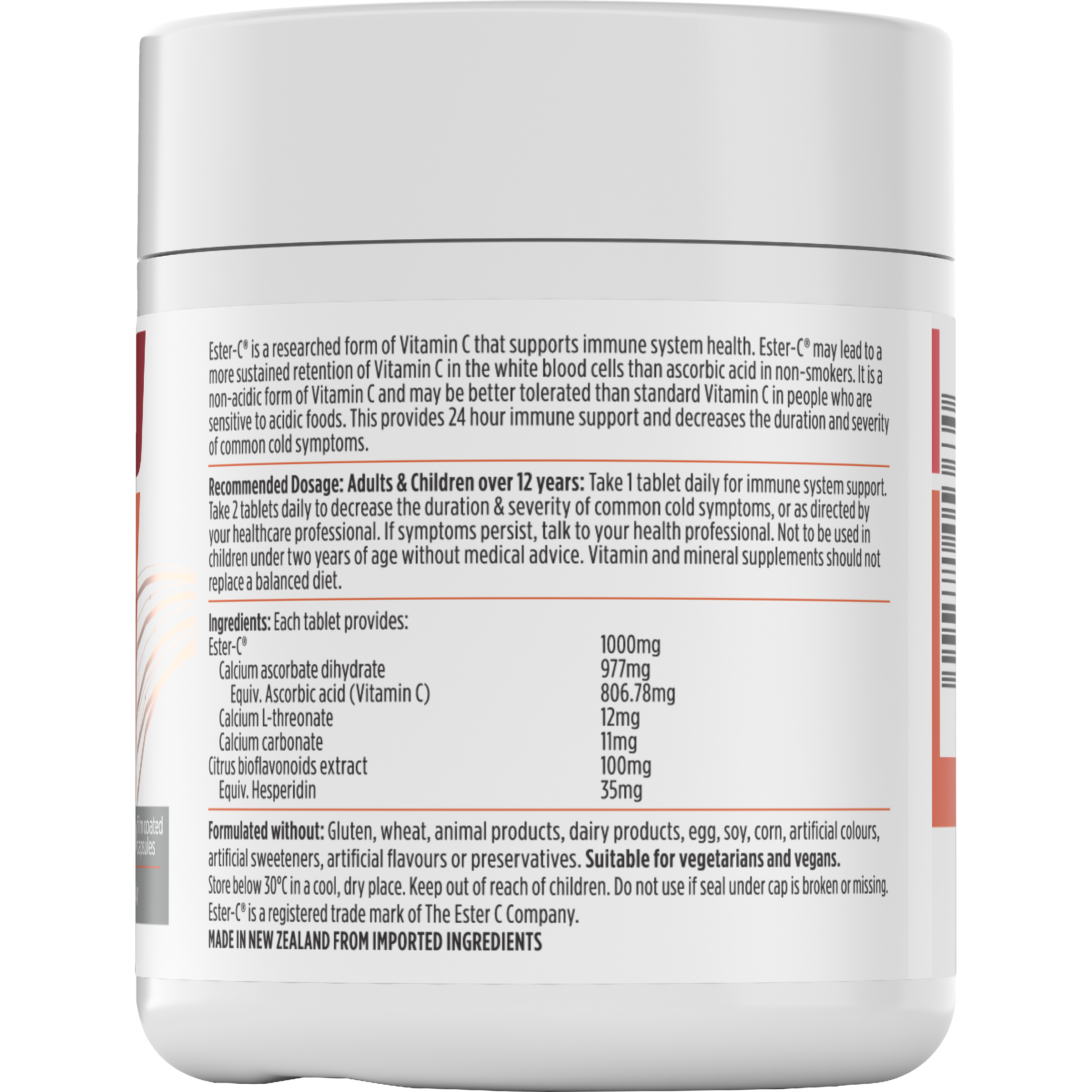 NUTRALIFE ESTER C 1000MG+BIOFLAVONOIDS 100 TABLETS - Image 2
